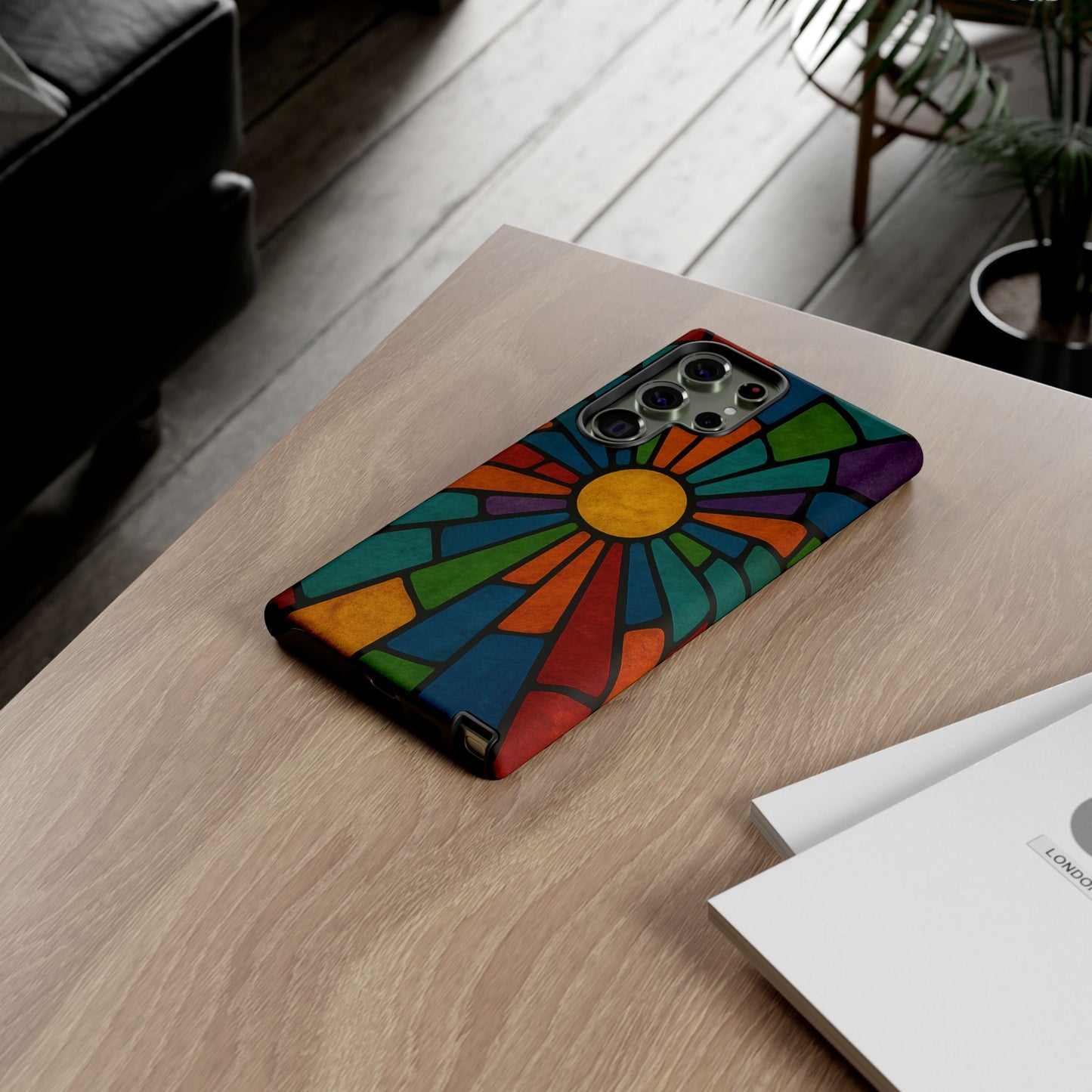 Colorful Stained Glass Phone Case, Tough Cases, Artistic Phone Cover, Vibrant Mobile Accessory, Unique Gift for Art Lovers