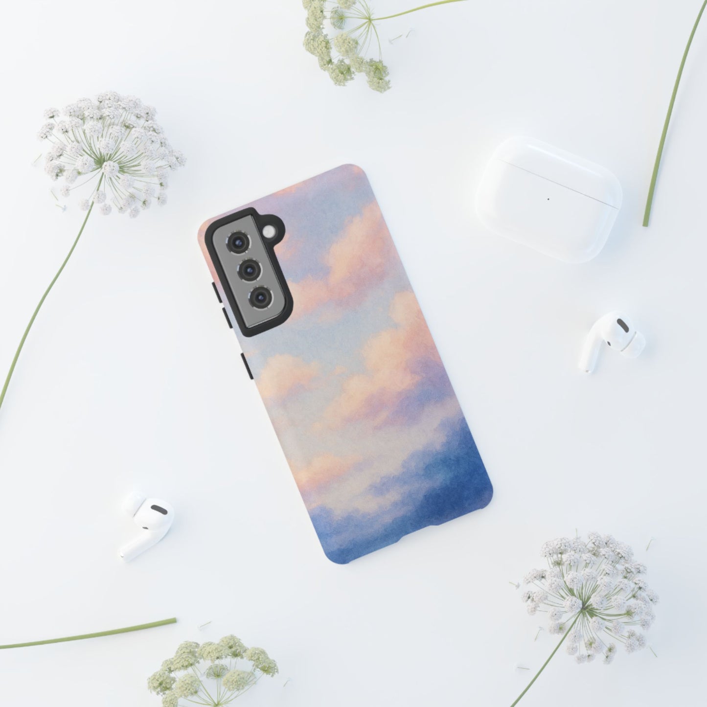 Sky Blue Cloud Phone Case, Tough Phone Cover, Aesthetic Cell Phone Accessory, Gift for Teen, Trendy Tech Protection