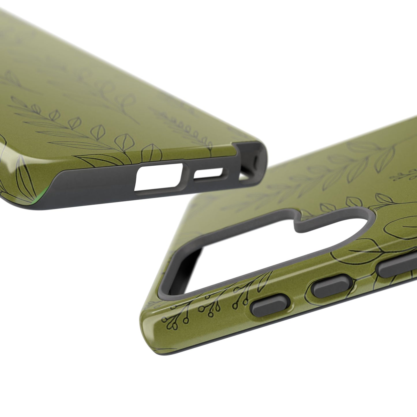 Stylish Phone Case, Botanical Design, Tough Phone Cover, Green Floral Case, Nature Inspired Gift, Eco-Friendly Accessory