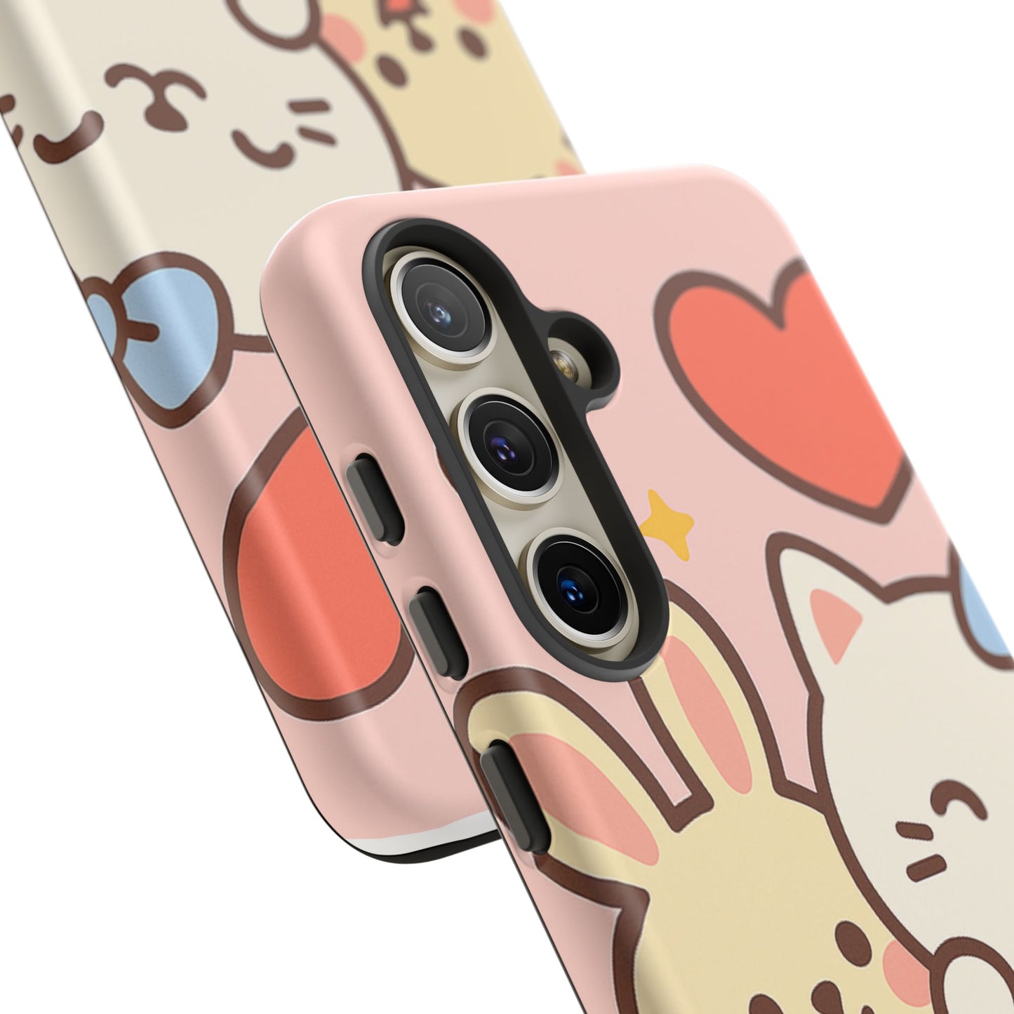 Cute Animal Phone Case -Tough Cases with Bunny and Cat Design, Kawaii Gift for Kids, Birthday, Everyday Use, Phone Accessories, teenage girl