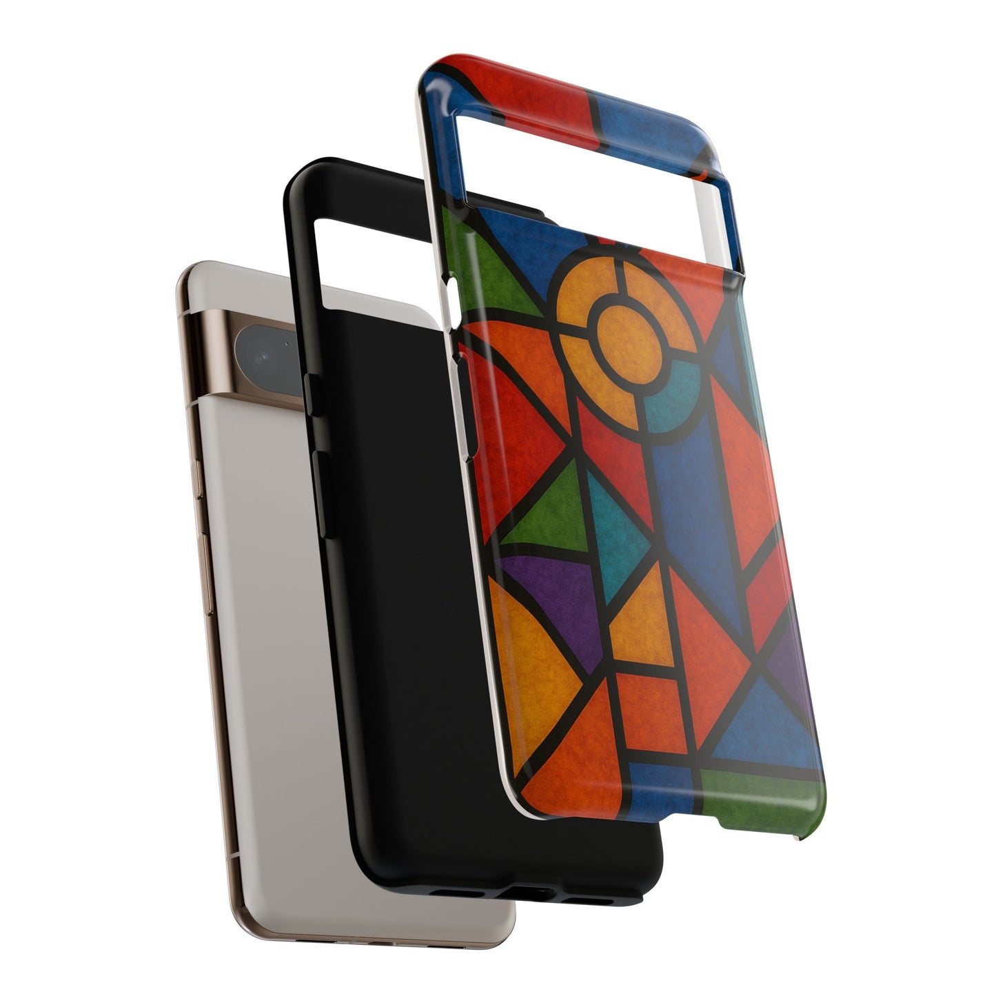 Colorful Stained Glass Phone Case, Artistic Phone Cover, Vibrant Protective Case, Unique Gift for Art Lovers, Stylish Smartphone Accessory