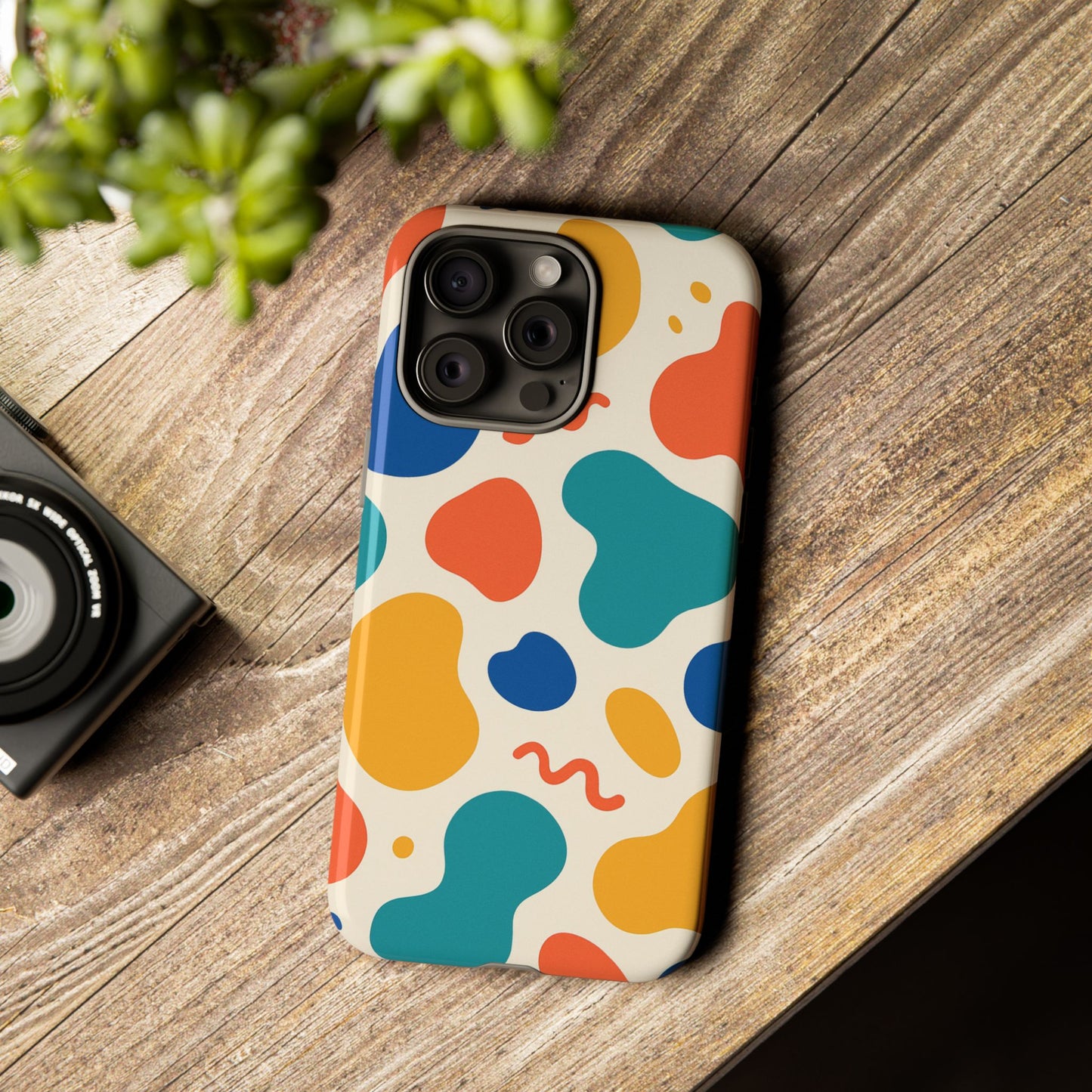 Colorful Phone Case with Abstract Design, Stylish Phone Cover, Trendy Tech Accessory for Her, Unique Gift Idea, Fun Patterned Case