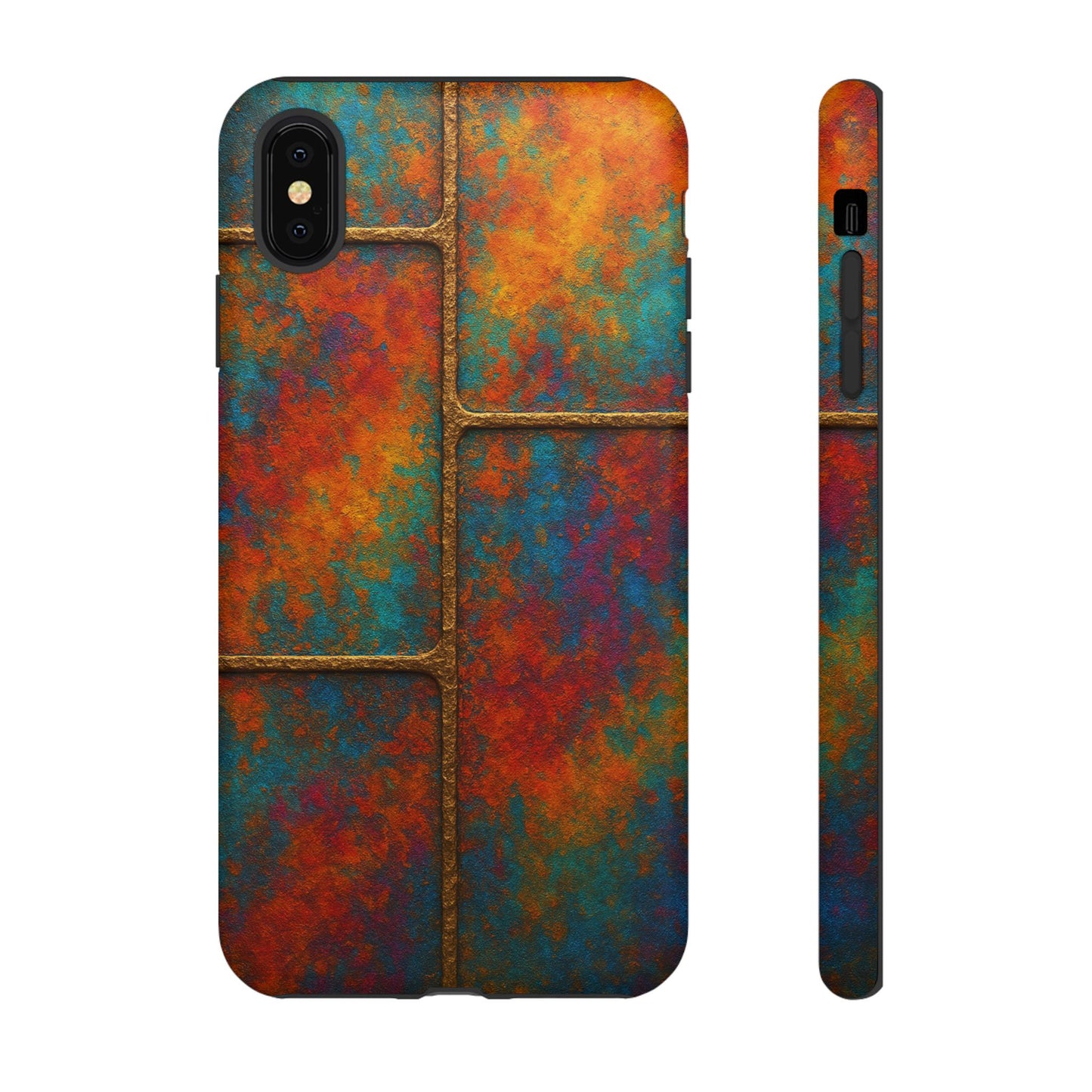 Colorful Textured Phone Case, Vibrant iPhone Cover, Tough Protective Shell, Unique Mobile Accessory, Artisan Phone Protection