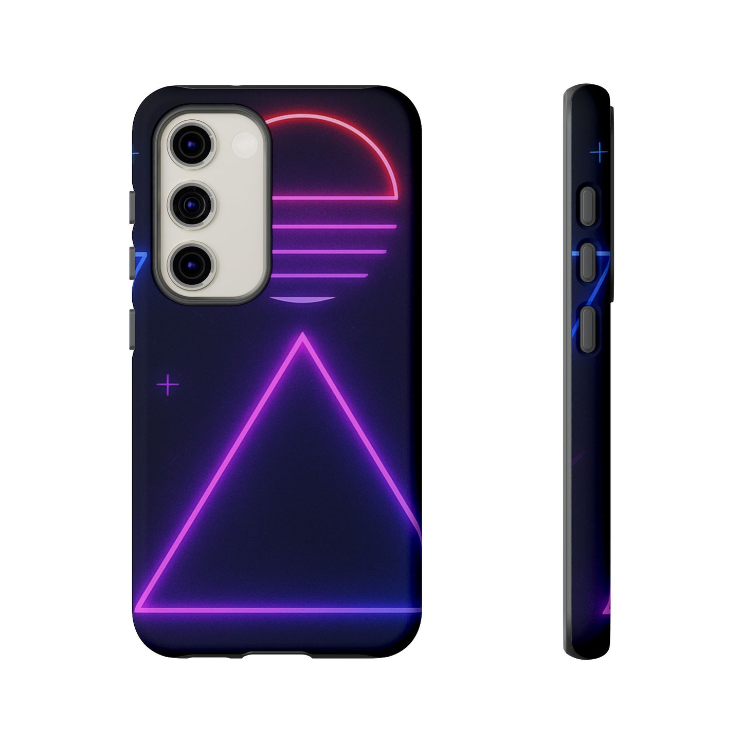 Retro Neon Phone Case, Tough Cases for iPhone, 80s Aesthetic Phone Cover, Abstract Neon Design, Gift for Tech Lovers