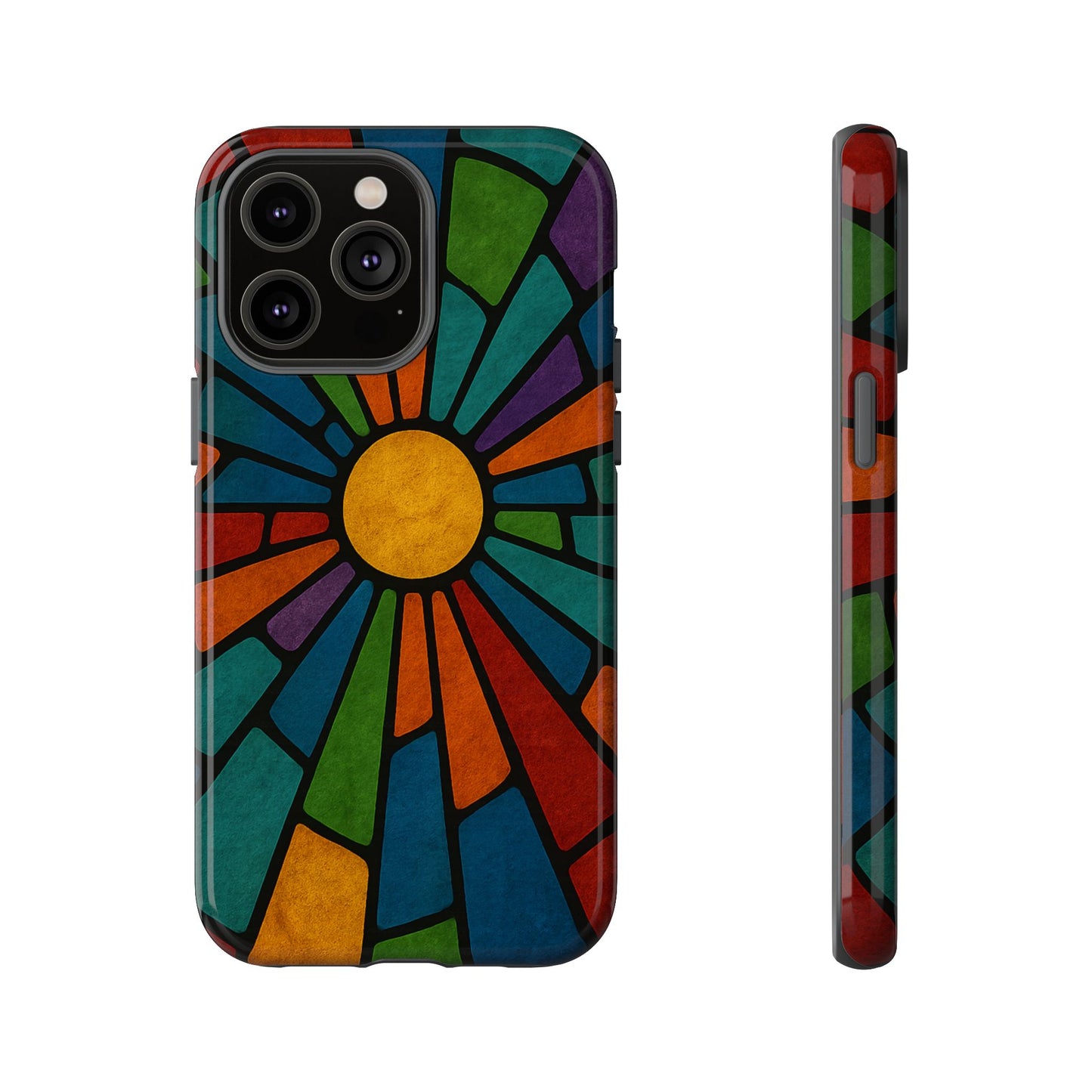Colorful Stained Glass Phone Case, Tough Cases, Artistic Phone Cover, Vibrant Mobile Accessory, Unique Gift for Art Lovers