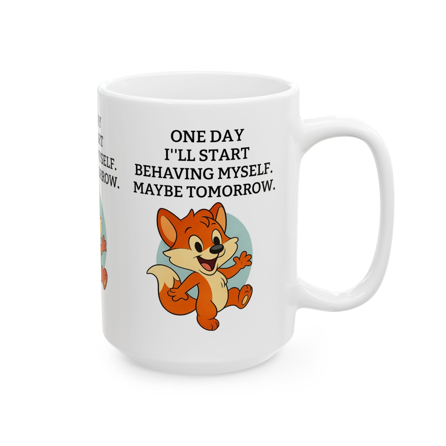 Whimsical Fox Ceramic Mug - Fun Quote, Gift for Animal Lovers, Unique Home Decor, Coffee Lover's Gift, Cute Kitchenware