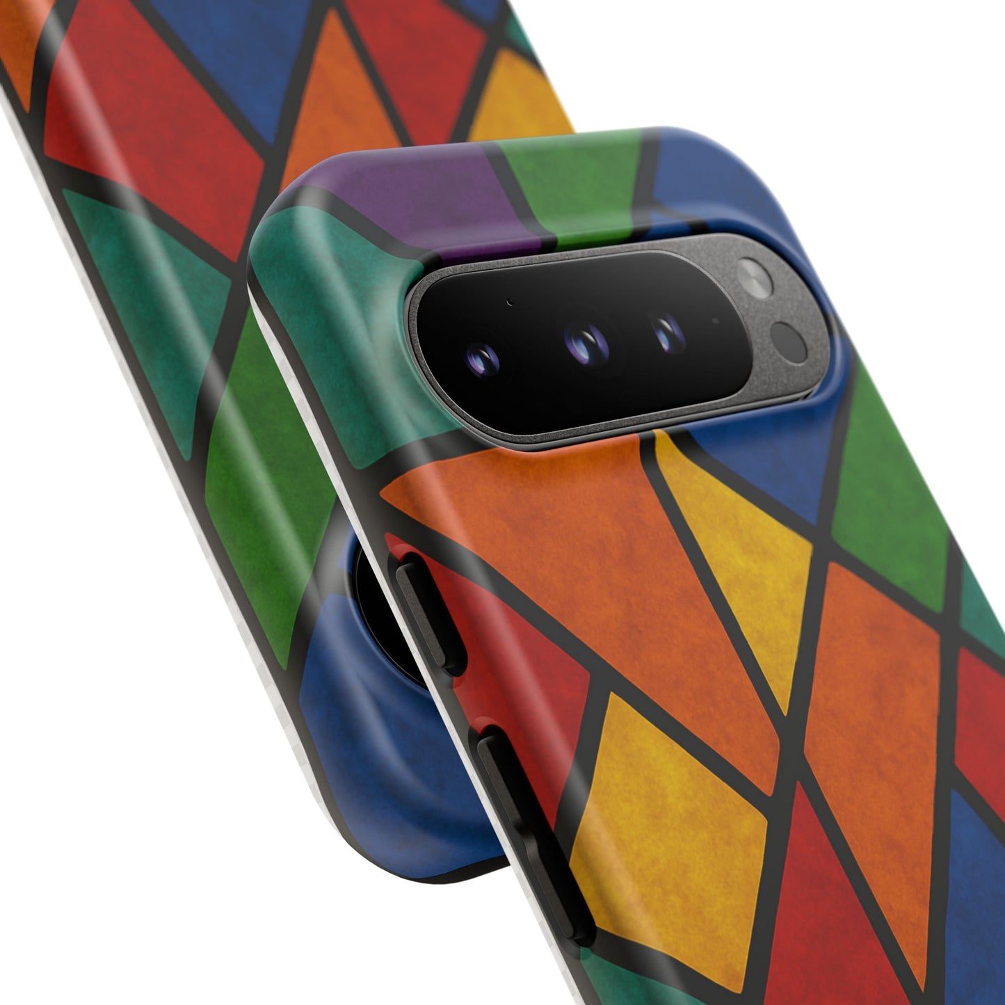 Colorful Phone Case, Stained Glass Pattern, Artistic Phone Cover, Unique Smartphone Protection, Vibrant Gift for All Occasions