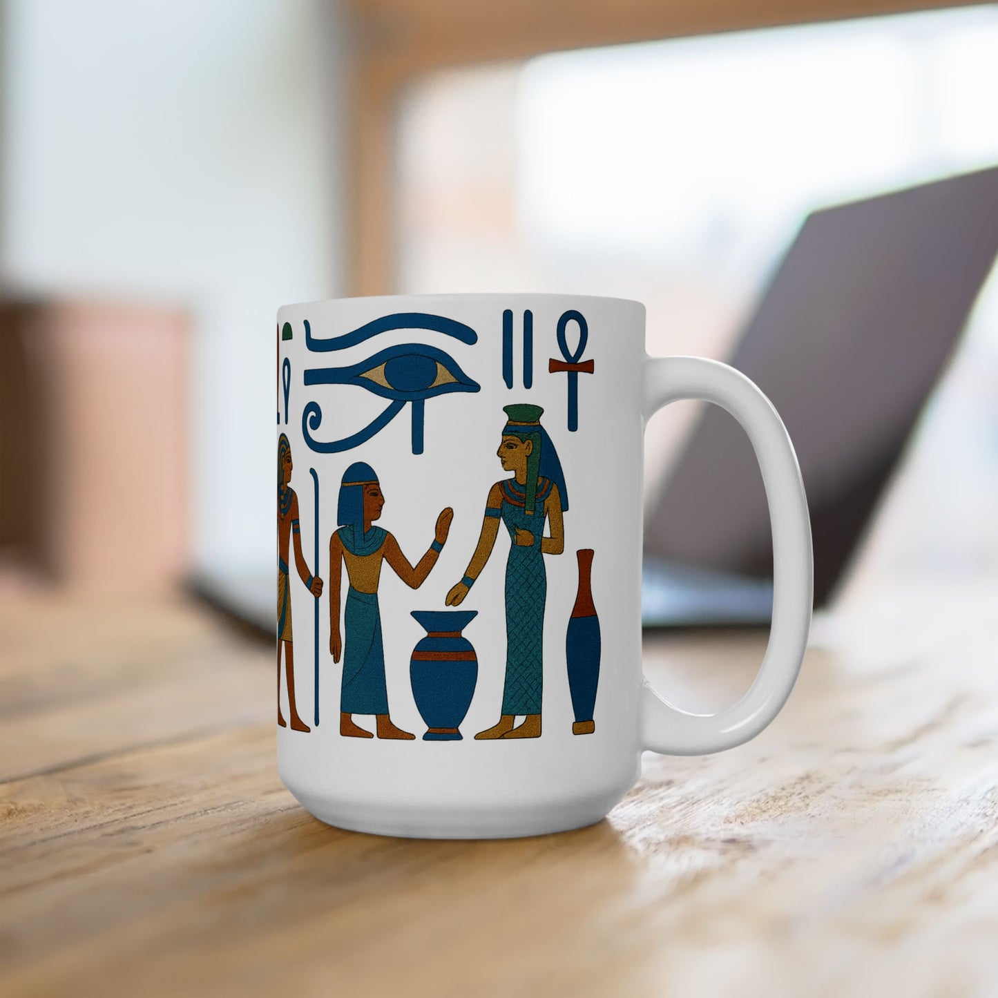 Ancient Egyptian Ceramic Mug, Art Deco Mug, Unique Coffee Cup, Gift for History Lovers, Home Decor, Egyptian