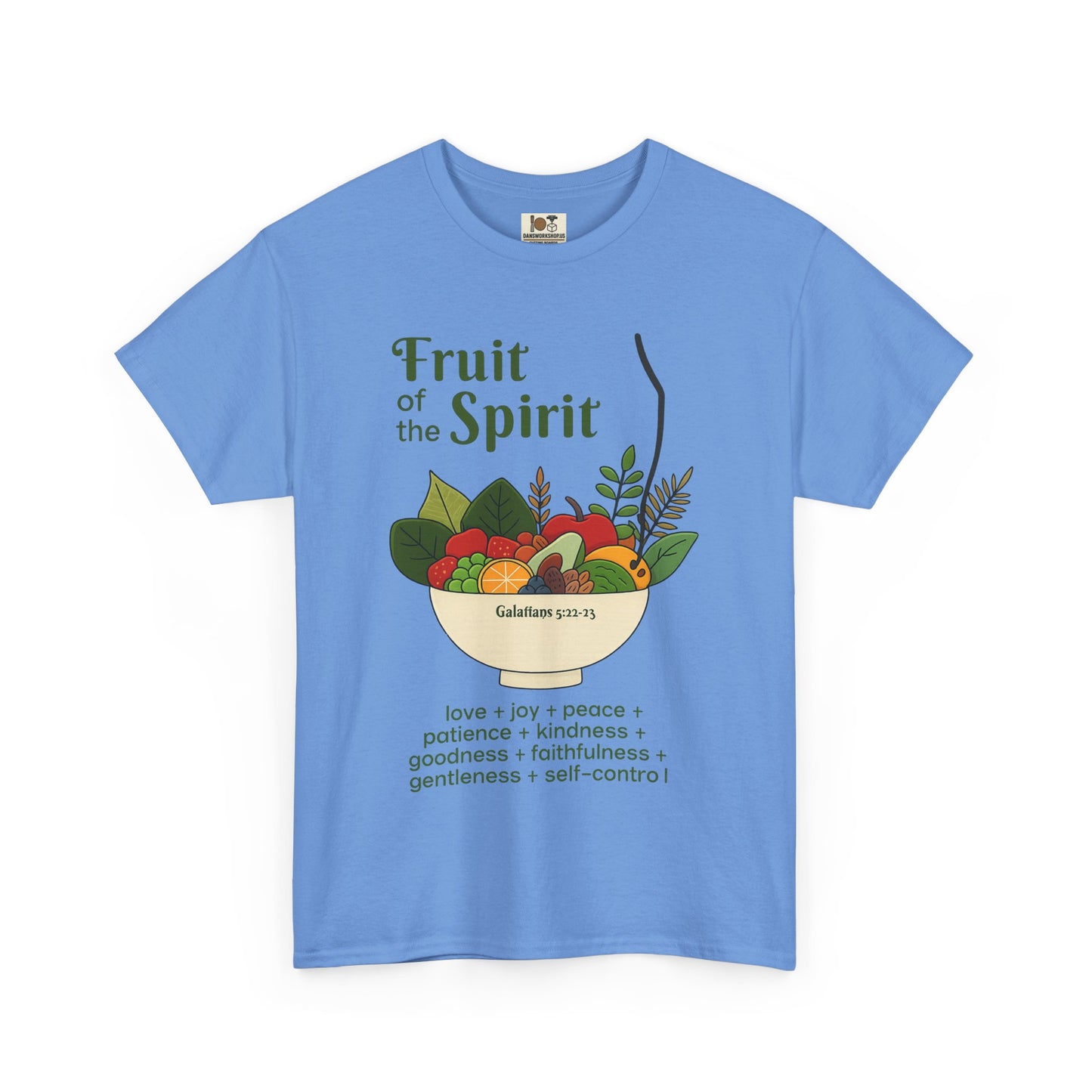 Spiritual Fruit Tee, Unisex Heavy Cotton Shirt, Motivational Gift for Christians, Faith Inspired Apparel, Kindness & Peace Shirt