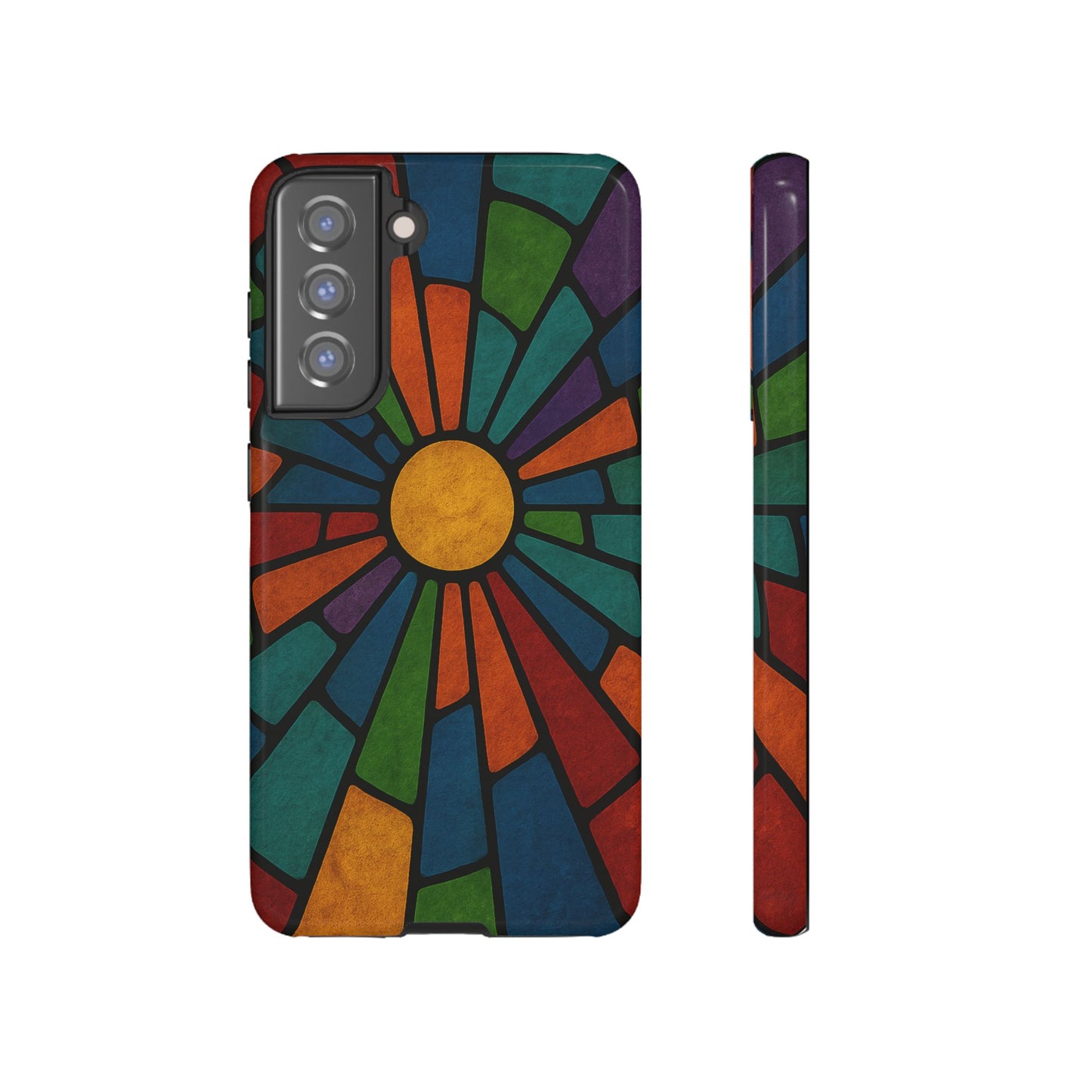 Colorful Stained Glass Phone Case, Tough Cases, Artistic Phone Cover, Vibrant Mobile Accessory, Unique Gift for Art Lovers