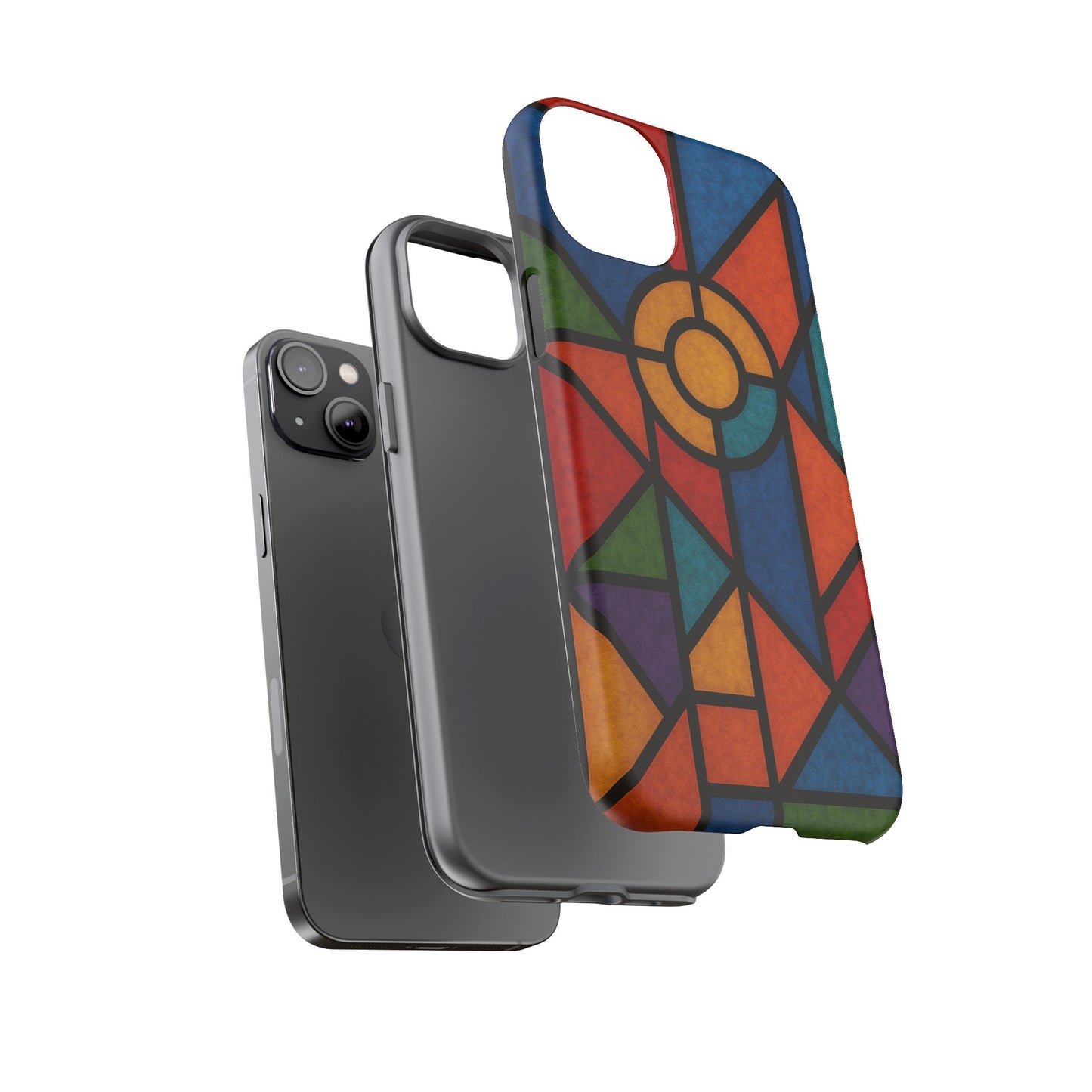 Colorful Stained Glass Phone Case, Artistic Phone Cover, Vibrant Protective Case, Unique Gift for Art Lovers, Stylish Smartphone Accessory