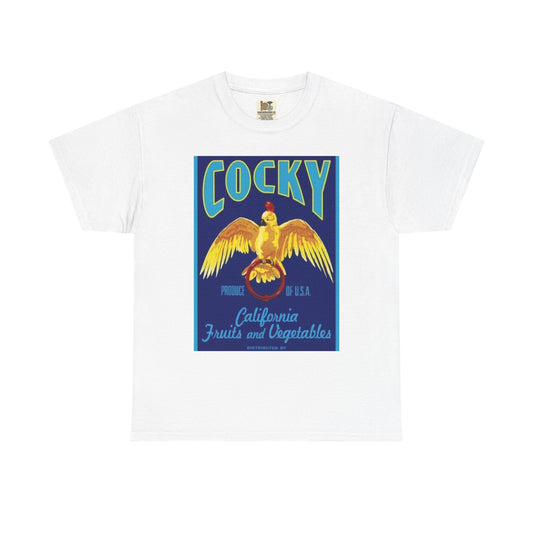 Vintage-Inspired Cocky Tee, Retro Graphic Tee, Casual Unisex Shirt, Gift for Bird Lovers, Summer Style Top, Nostalgic Clothes