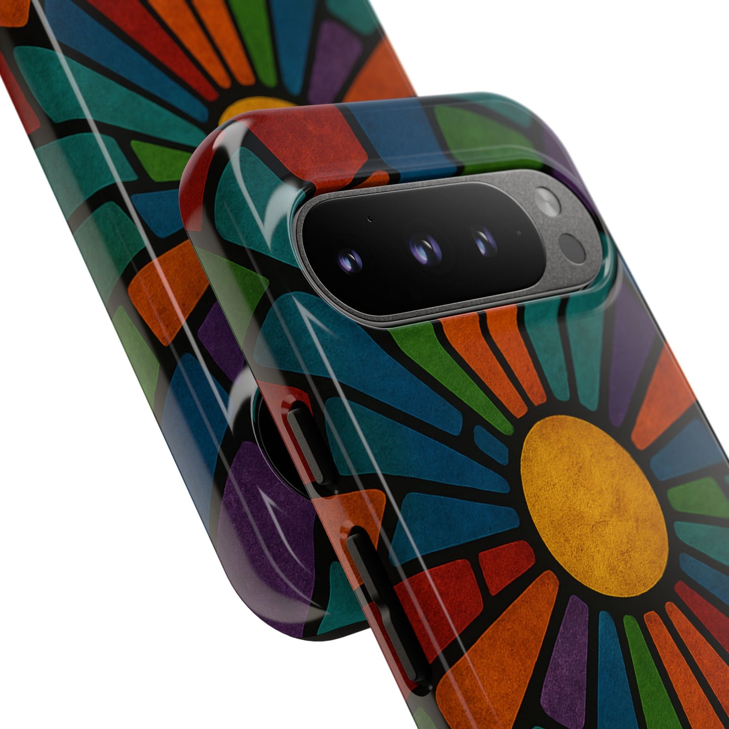 Colorful Stained Glass Phone Case, Tough Cases, Artistic Phone Cover, Vibrant Mobile Accessory, Unique Gift for Art Lovers