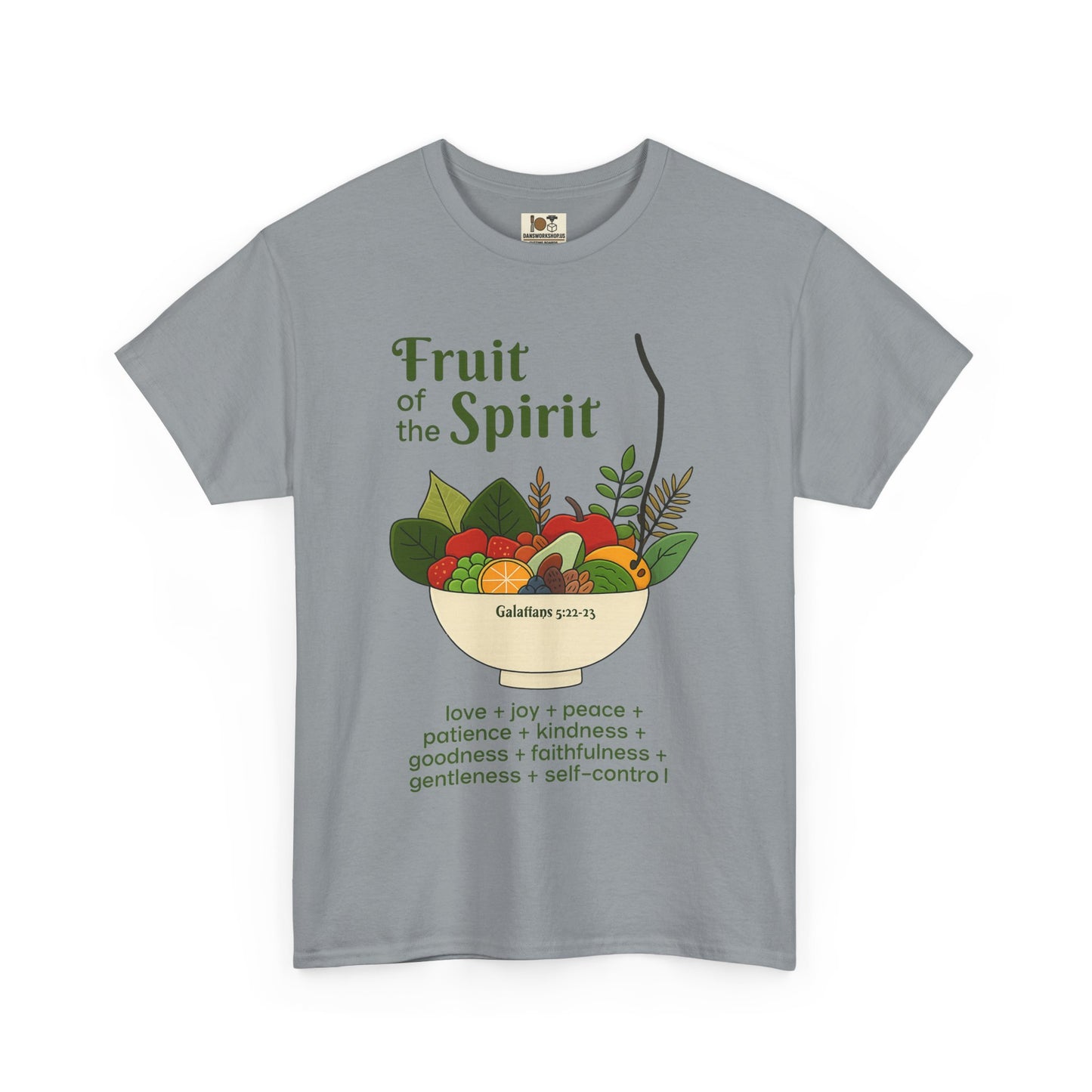 Spiritual Fruit Tee, Unisex Heavy Cotton Shirt, Motivational Gift for Christians, Faith Inspired Apparel, Kindness & Peace Shirt