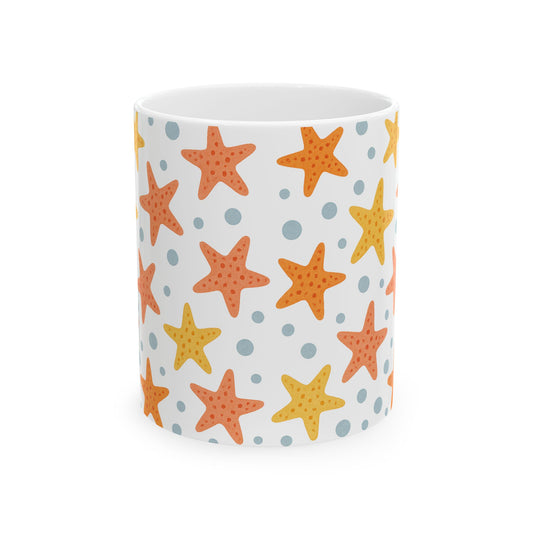 Beach Vibes Starfish Ceramic Mug - Perfect Gift for Summer, Coastal Decor, Coffee Lover, Beach House, Ocean Theme