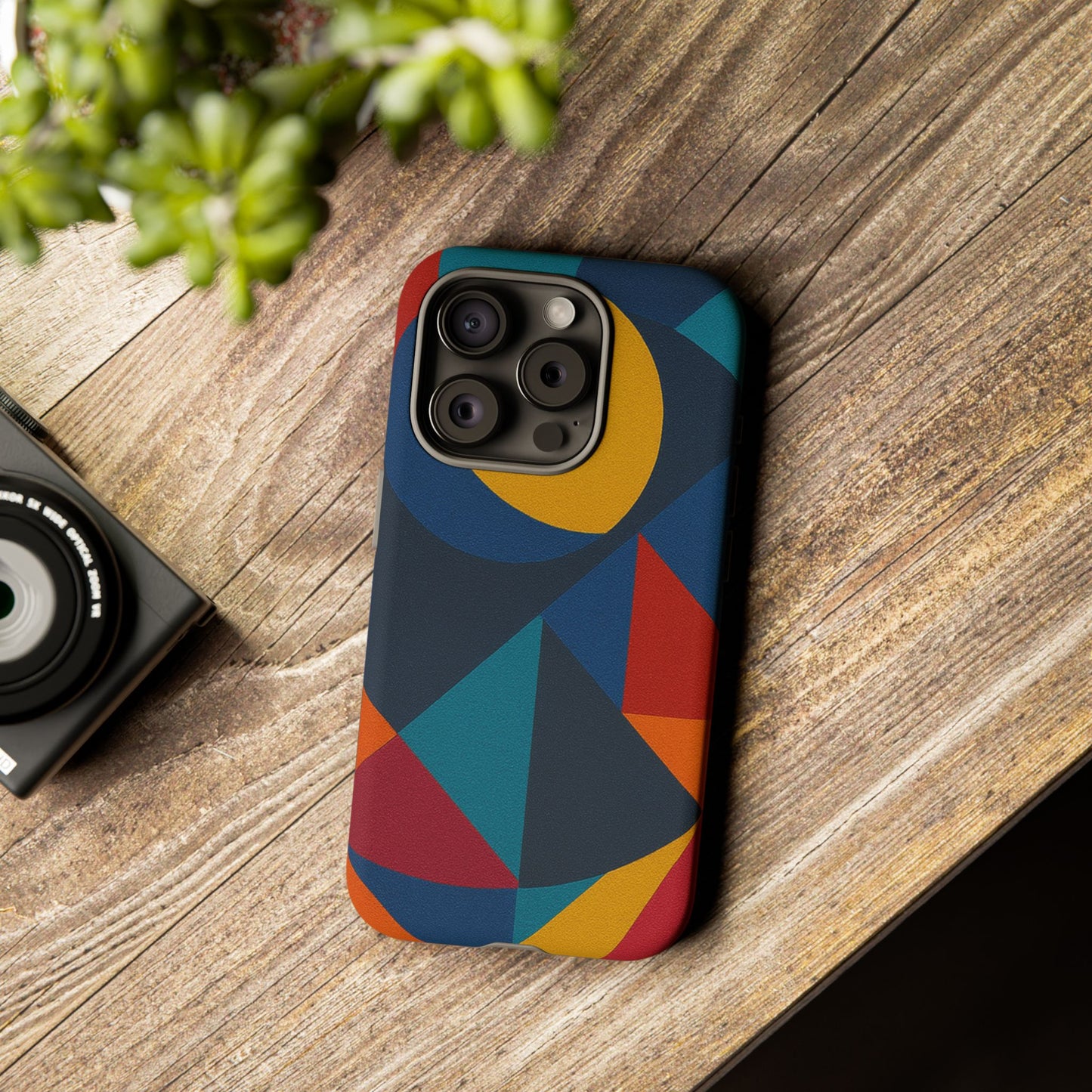 Vibrant Phone Case, Colorful Phone Cover, Geometric Design, Artistic Gift, Trendy Accessory, Vibrant Colors, Unique Design