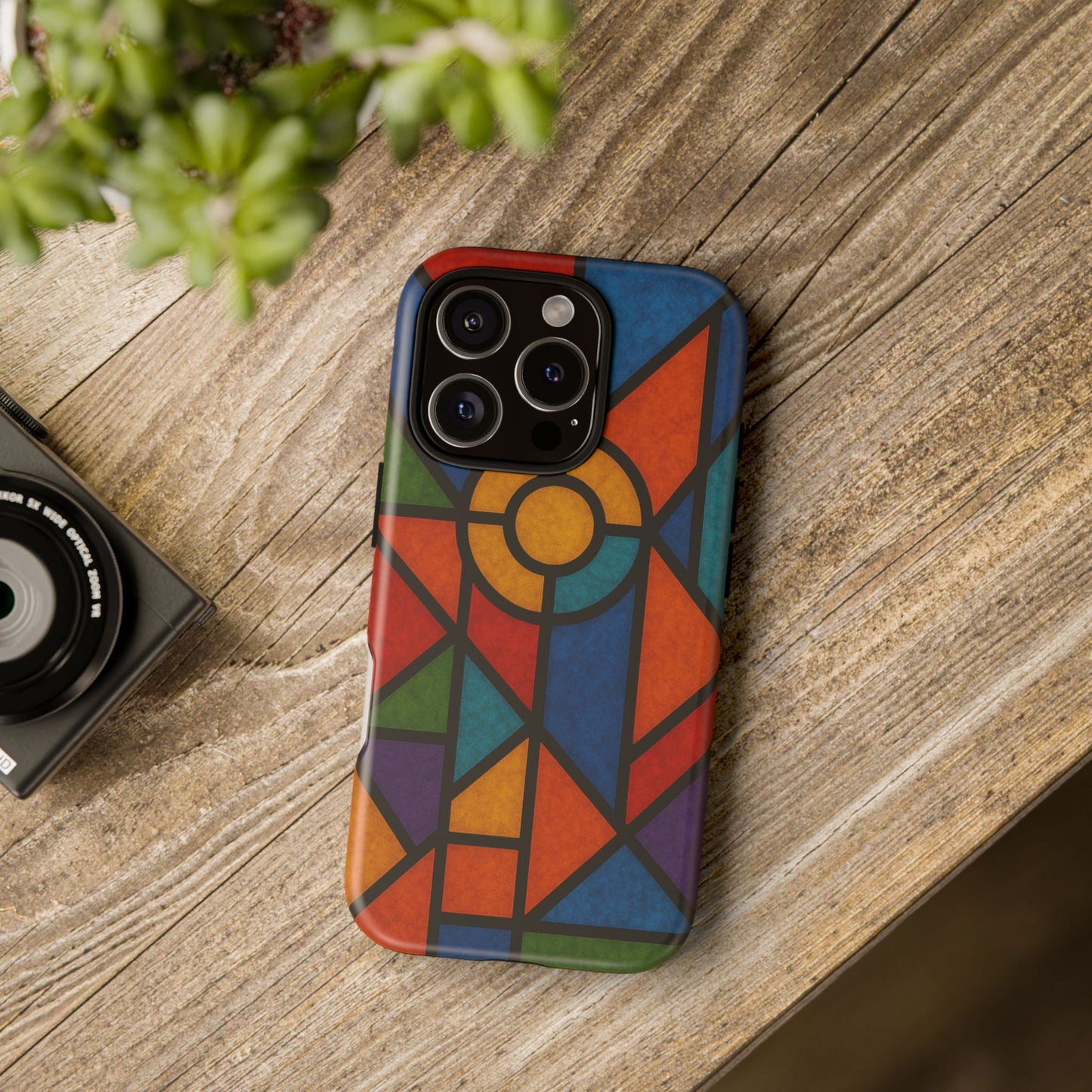 Colorful Stained Glass Phone Case, Artistic Phone Cover, Vibrant Protective Case, Unique Gift for Art Lovers, Stylish Smartphone Accessory