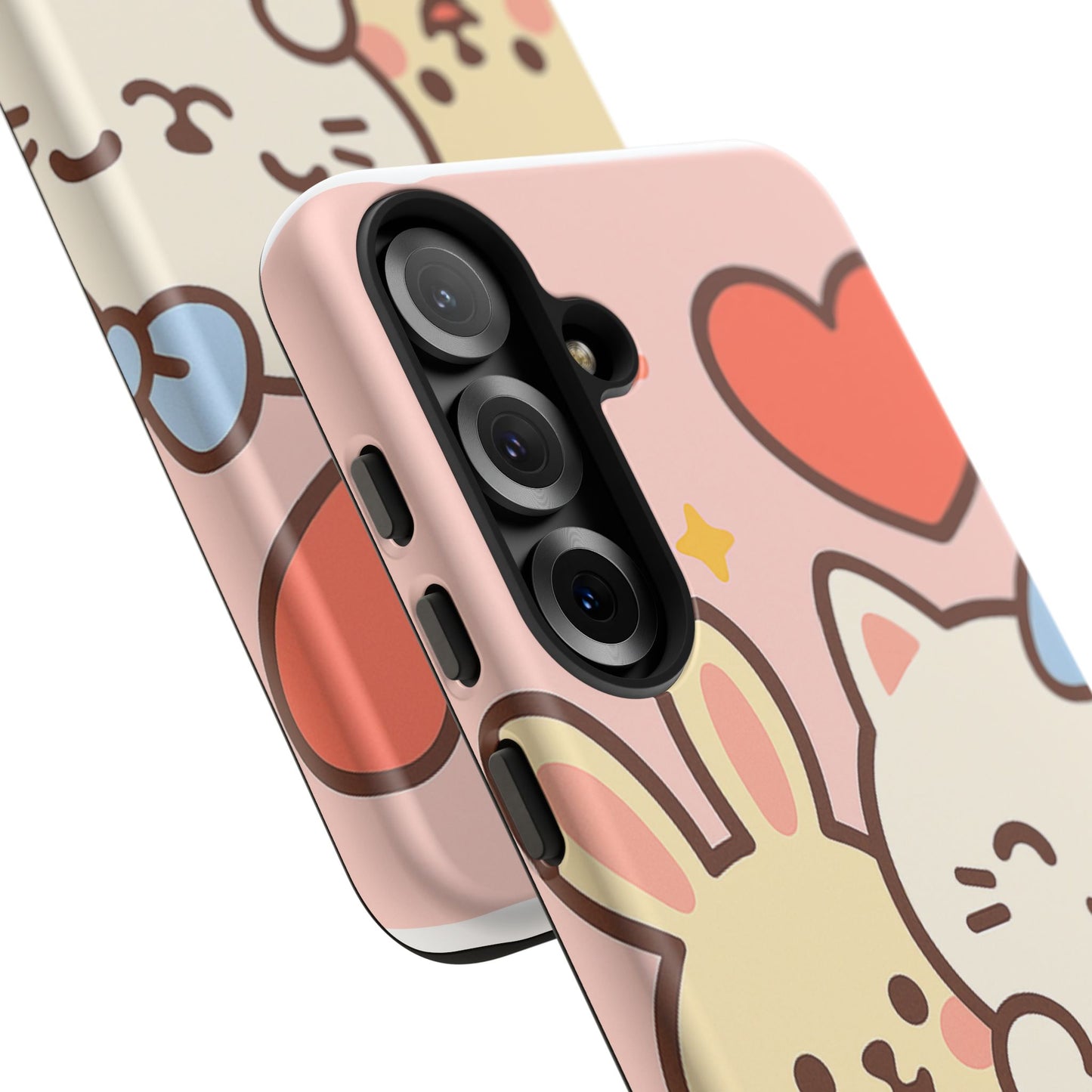 Cute Animal Phone Case -Tough Cases with Bunny and Cat Design, Kawaii Gift for Kids, Birthday, Everyday Use, Phone Accessories, teenage girl