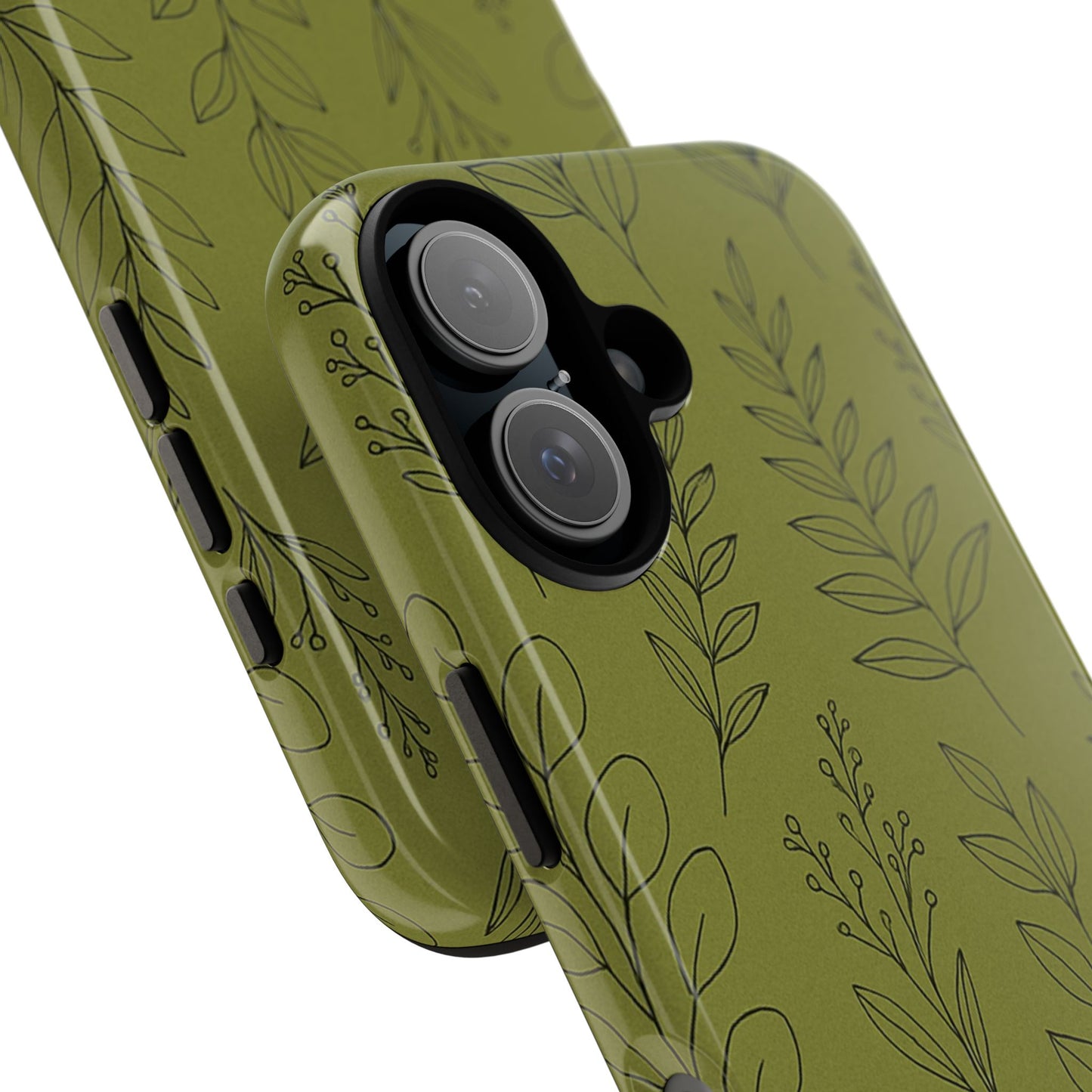 Stylish Phone Case, Botanical Design, Tough Phone Cover, Green Floral Case, Nature Inspired Gift, Eco-Friendly Accessory