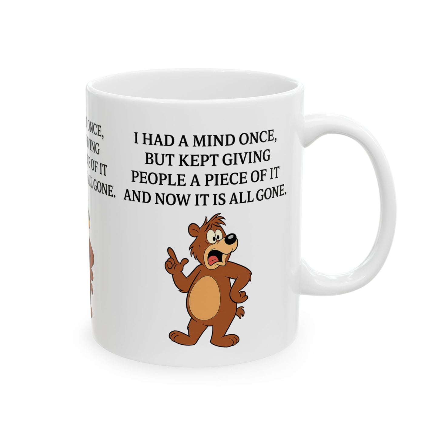 Funny Animal Ceramic Mug, Gift for Bear Lovers, Coffee Cup, Humor Mug, Office Decor, Birthday Gift
