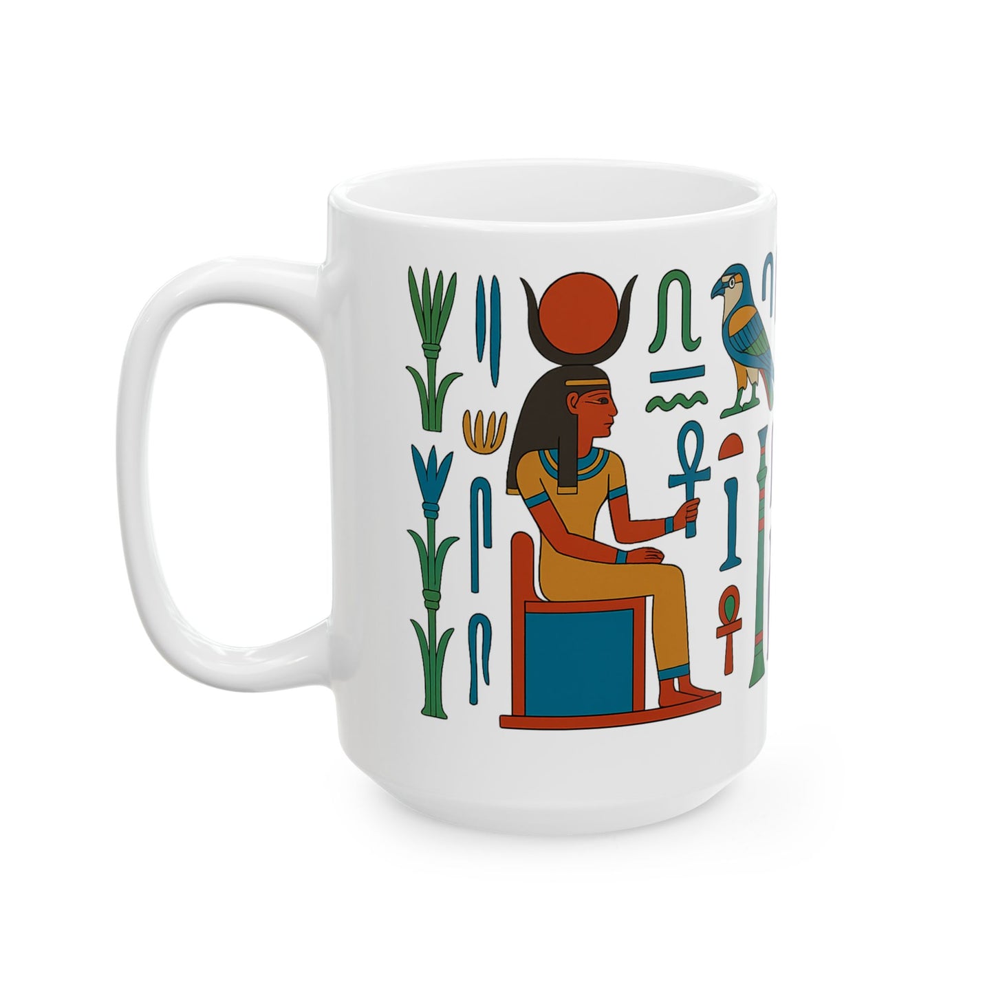 Egyptian-Inspired Ceramic Mug, Perfect Gift for Tea Lovers, Unique Kitchen Decor, Ideal for Birthdays, Special Occasions, Collectibles, Egyptian