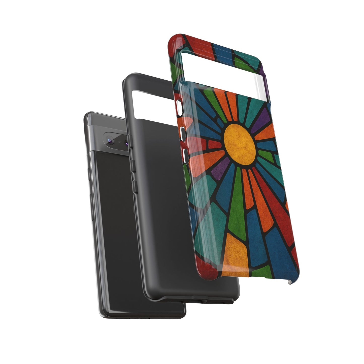 Colorful Stained Glass Phone Case, Tough Cases, Artistic Phone Cover, Vibrant Mobile Accessory, Unique Gift for Art Lovers