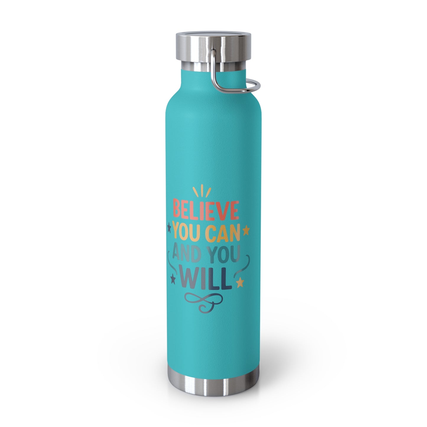 Inspirational Water Bottle, Motivational Travel Mug, Believe You Can Drinkware, Fitness Gifts, Personal Affirmation Bottle