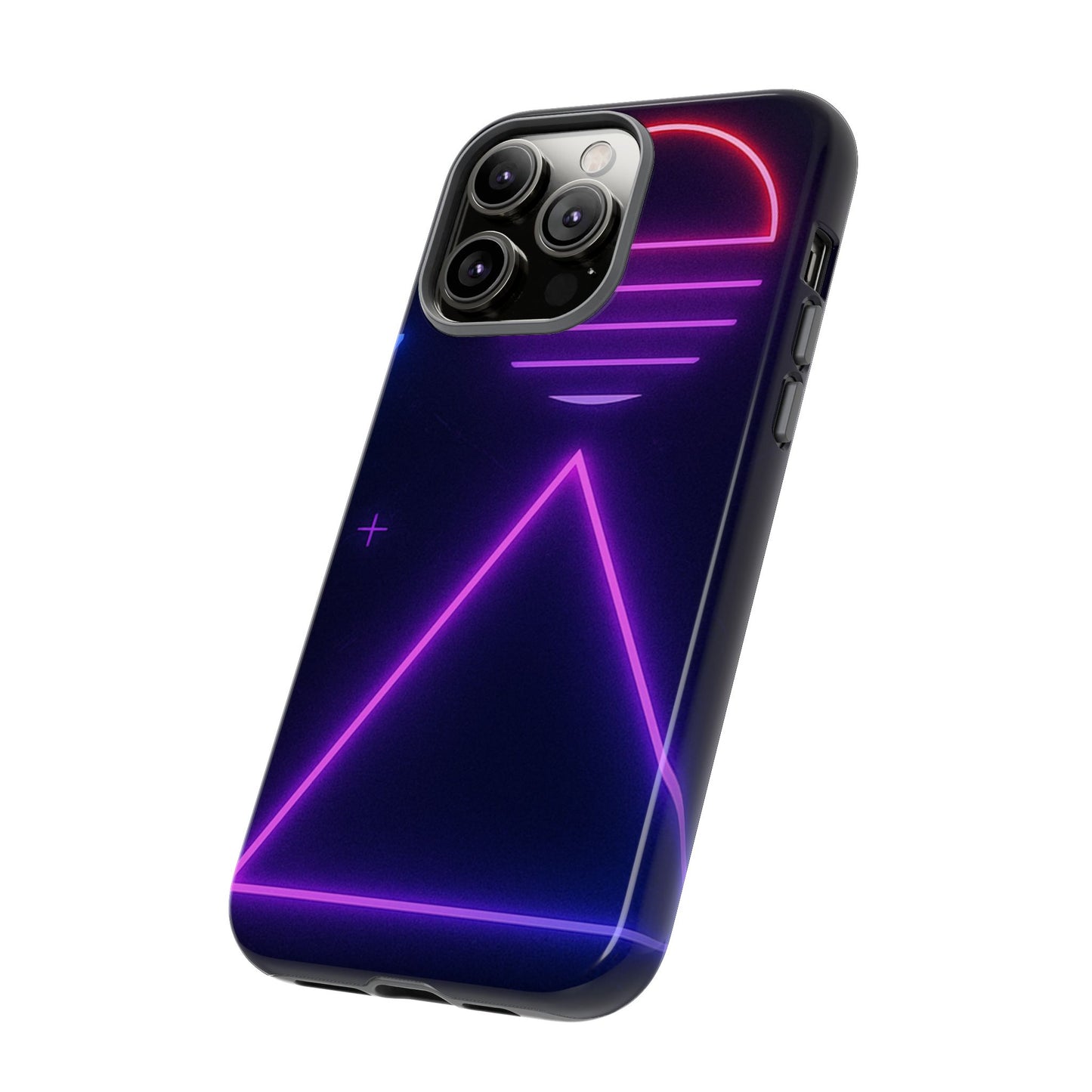 Retro Neon Phone Case, Tough Cases for iPhone, 80s Aesthetic Phone Cover, Abstract Neon Design, Gift for Tech Lovers
