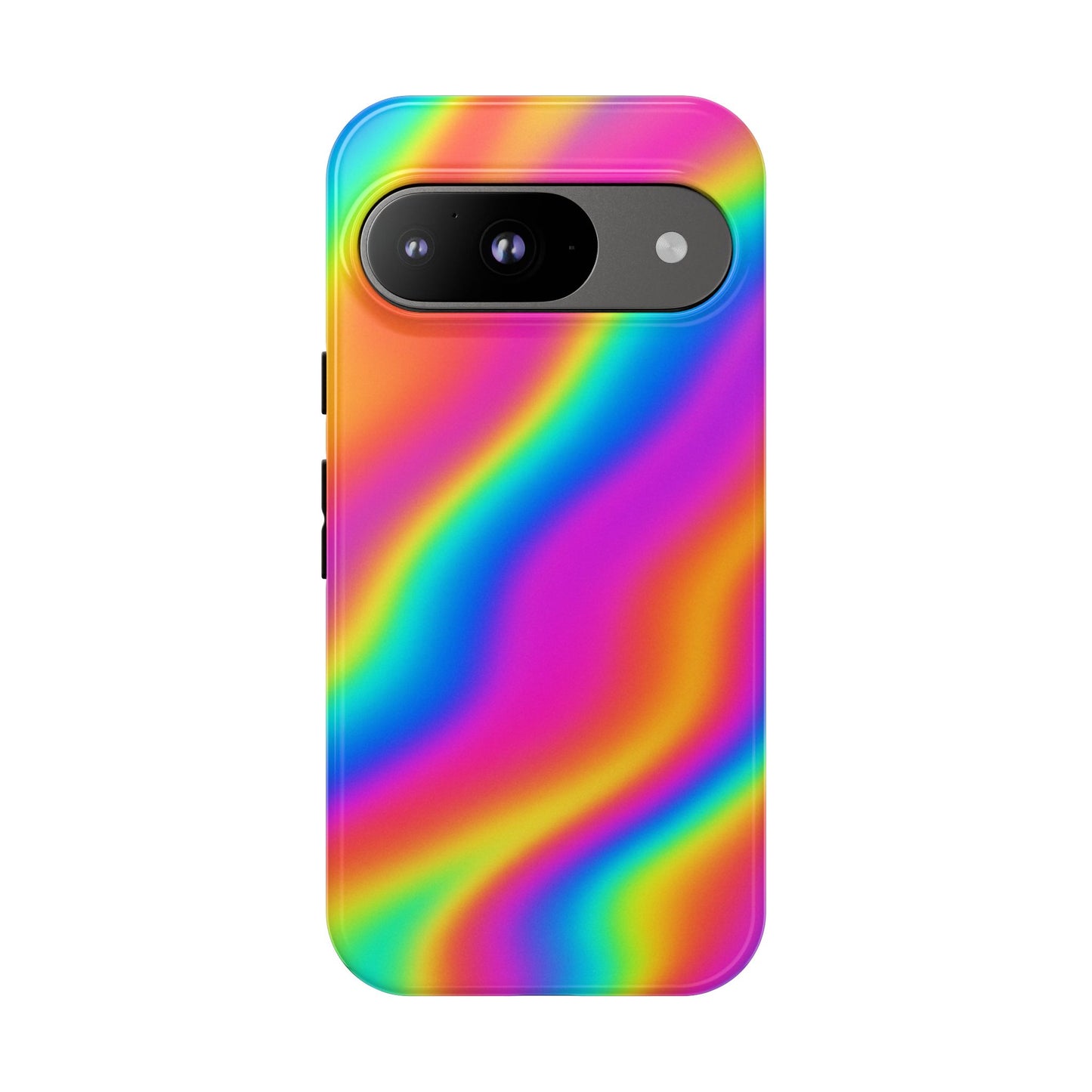 Rainbow Wavy Phone Case - Colorful Tough Cases for Stylish Protection, LGBTQ+ Pride Gift, Trendy Phone Accessory, Birthday, Holiday Present