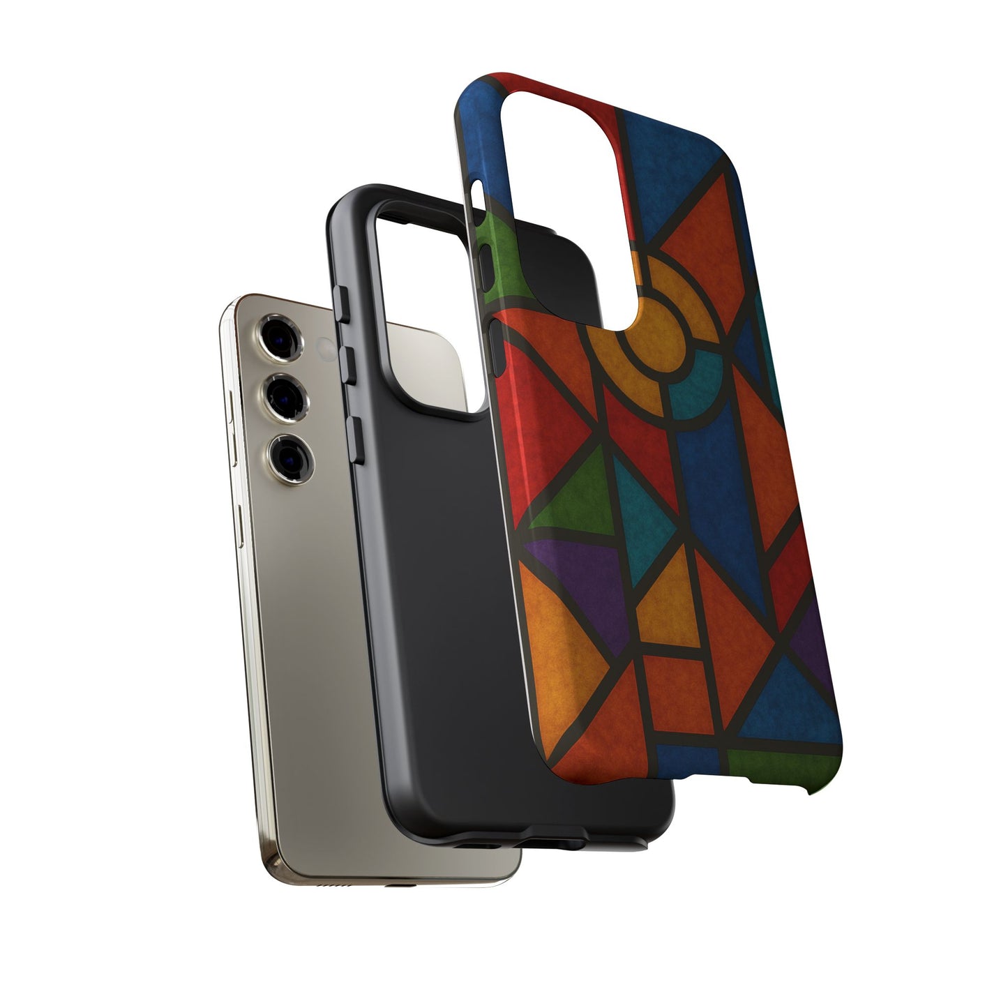 Colorful Stained Glass Phone Case, Artistic Phone Cover, Vibrant Protective Case, Unique Gift for Art Lovers, Stylish Smartphone Accessory