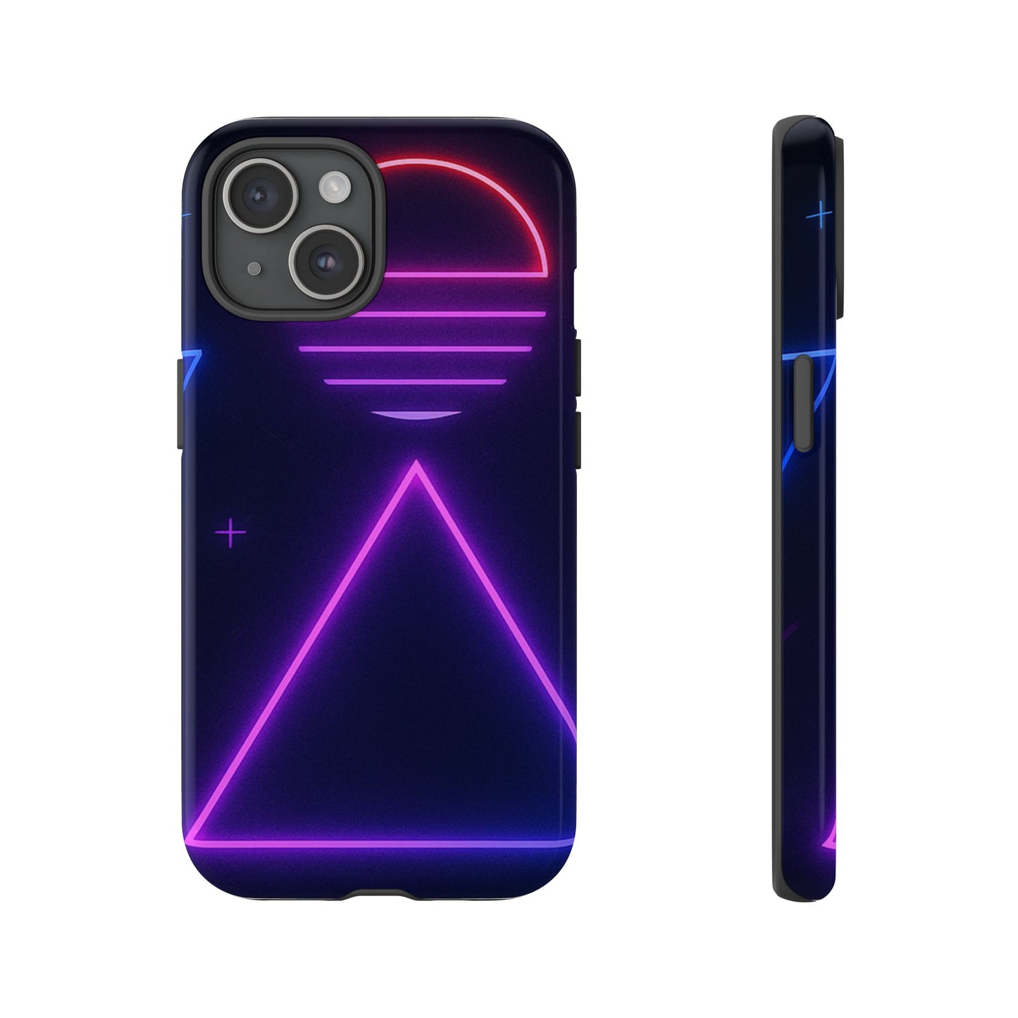 Retro Neon Phone Case, Tough Cases for iPhone, 80s Aesthetic Phone Cover, Abstract Neon Design, Gift for Tech Lovers