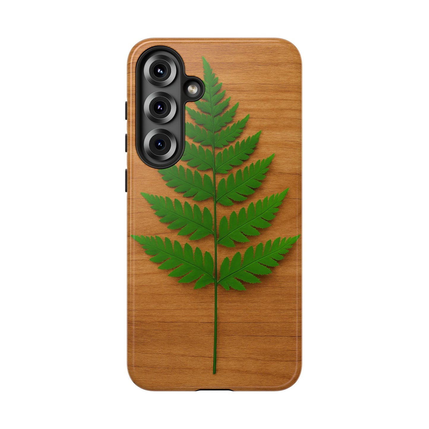 Wooden Fern Phone Case - Eco-Friendly Tough Cases for Nature Lovers, Unique Gift, Customizable Design, Nature-Themed Accessories