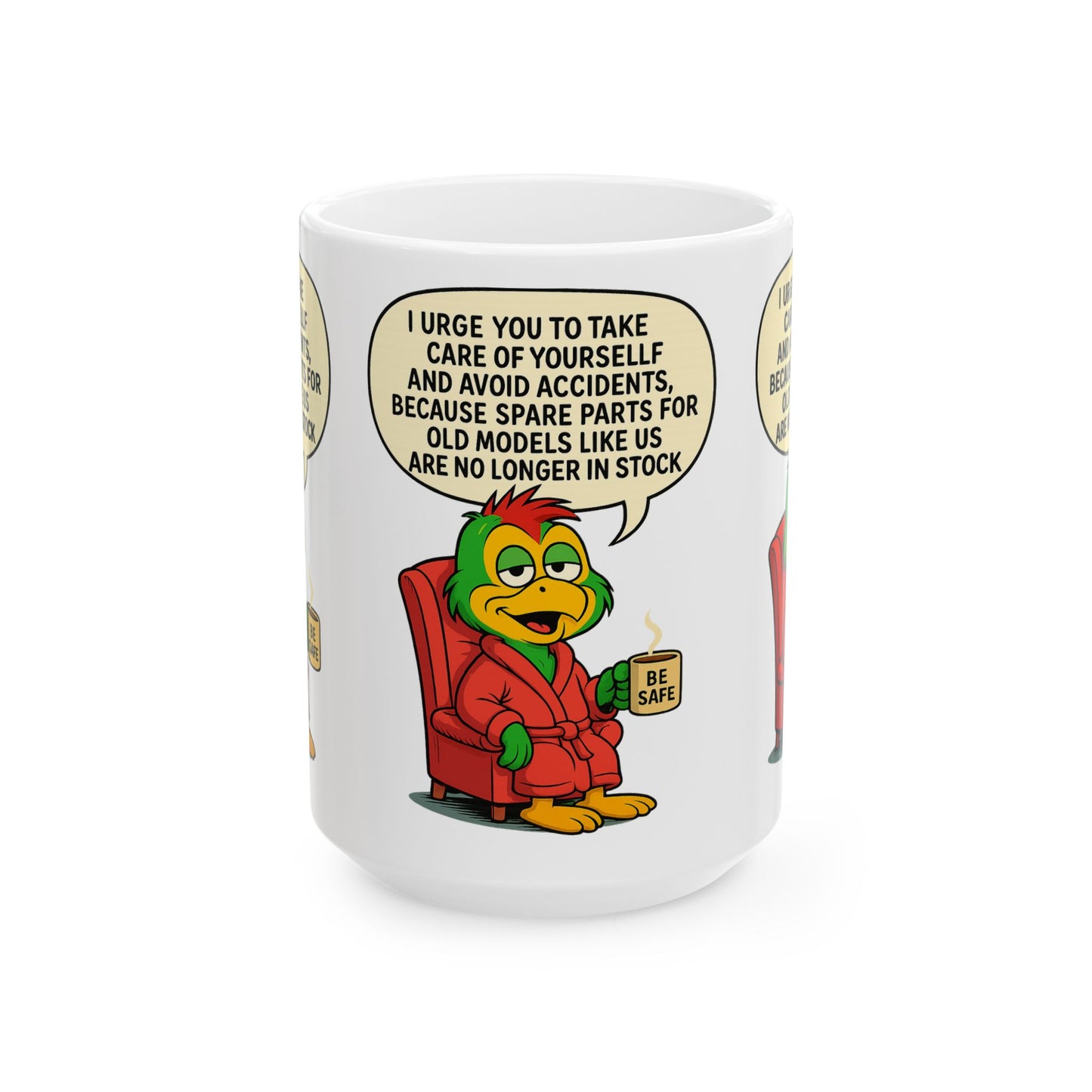 Funny Ceramic Mug with Quirky Cartoon, Coffee Cup, Gift for Friends, Humor Mug, Birthday Present, Unique Gift