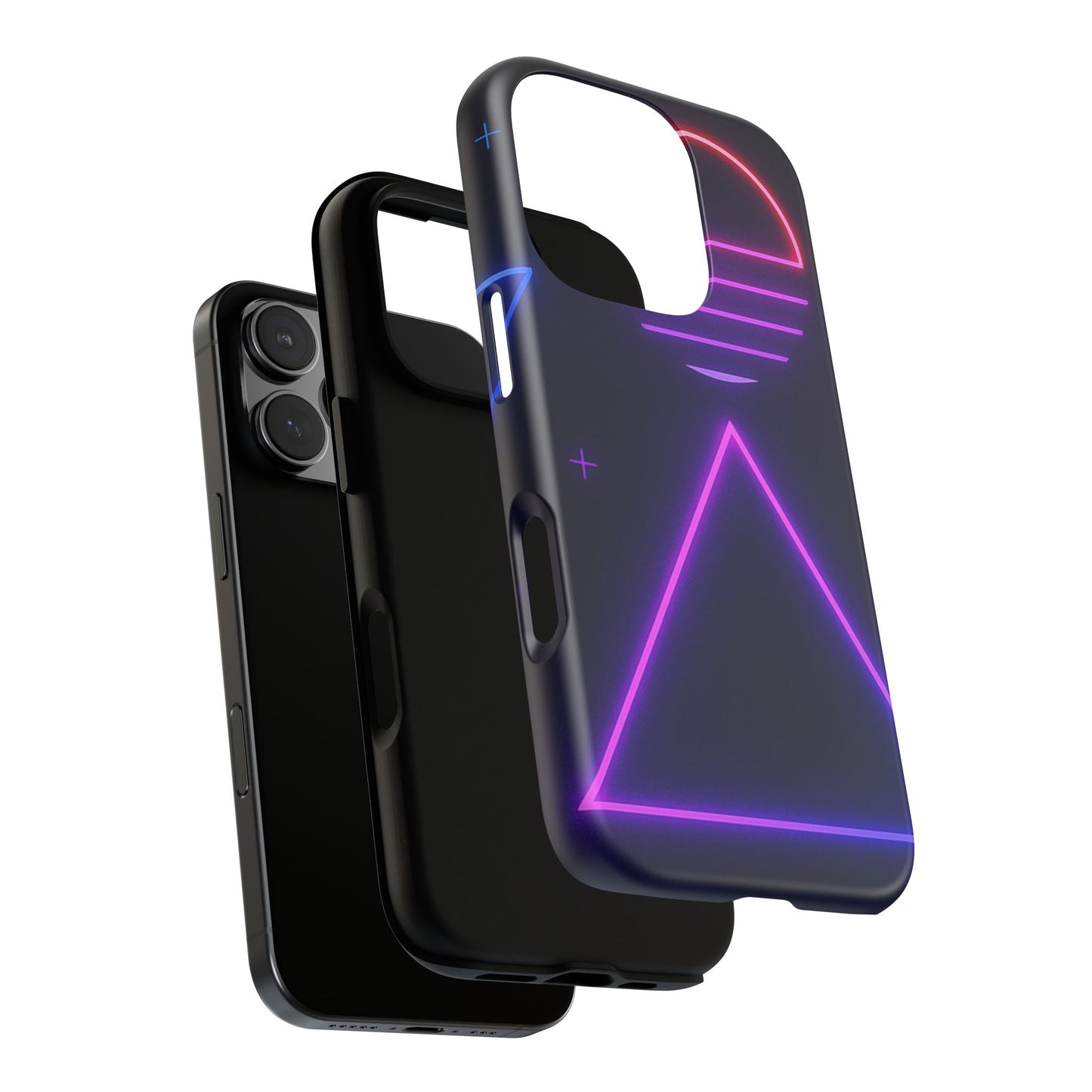 Retro Neon Phone Case, Tough Cases for iPhone, 80s Aesthetic Phone Cover, Abstract Neon Design, Gift for Tech Lovers