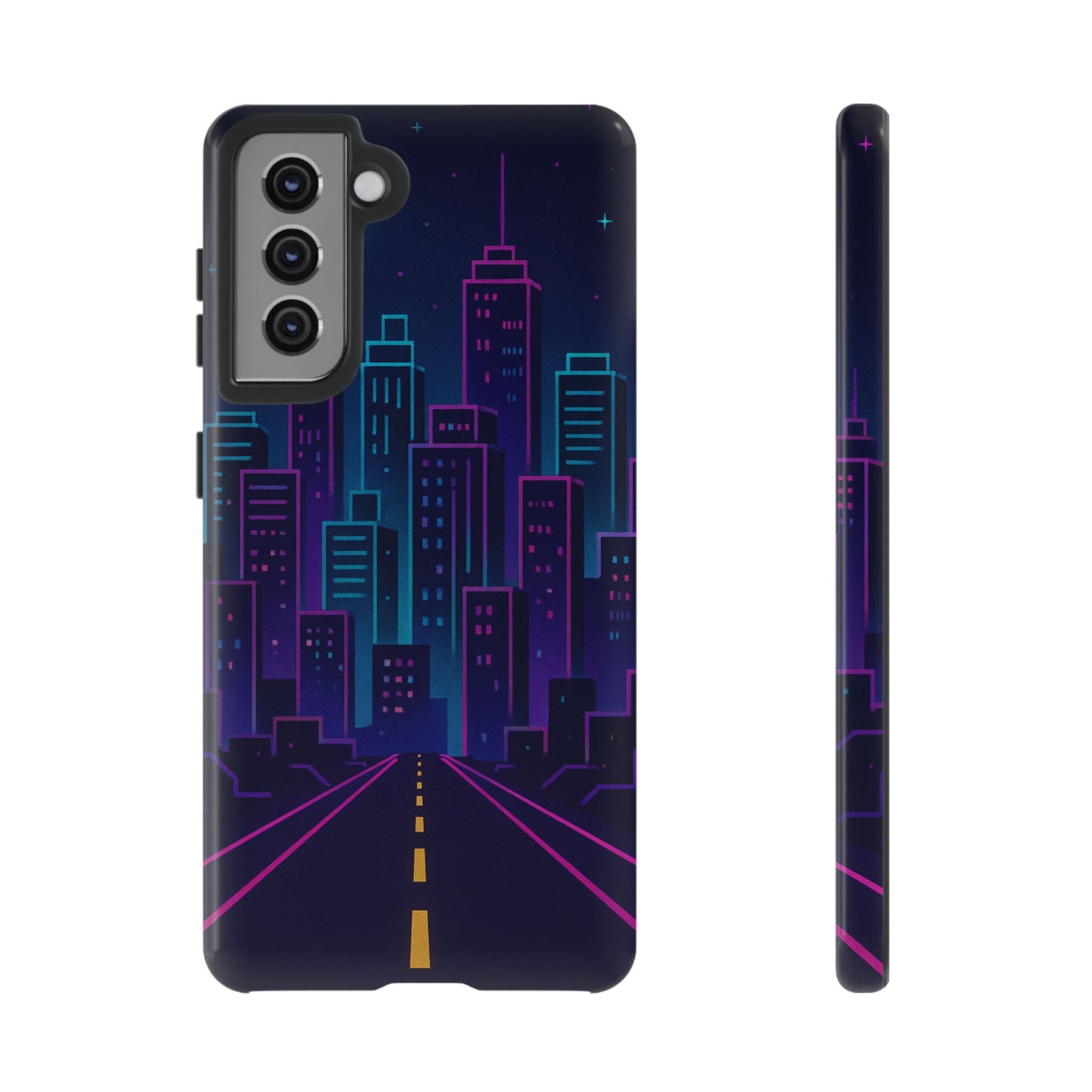 Cityscape Phone Case, Tough Cases, Urban Style, Nighttime Vibe, Phone Cover, Gift for City Lovers, Modern Design