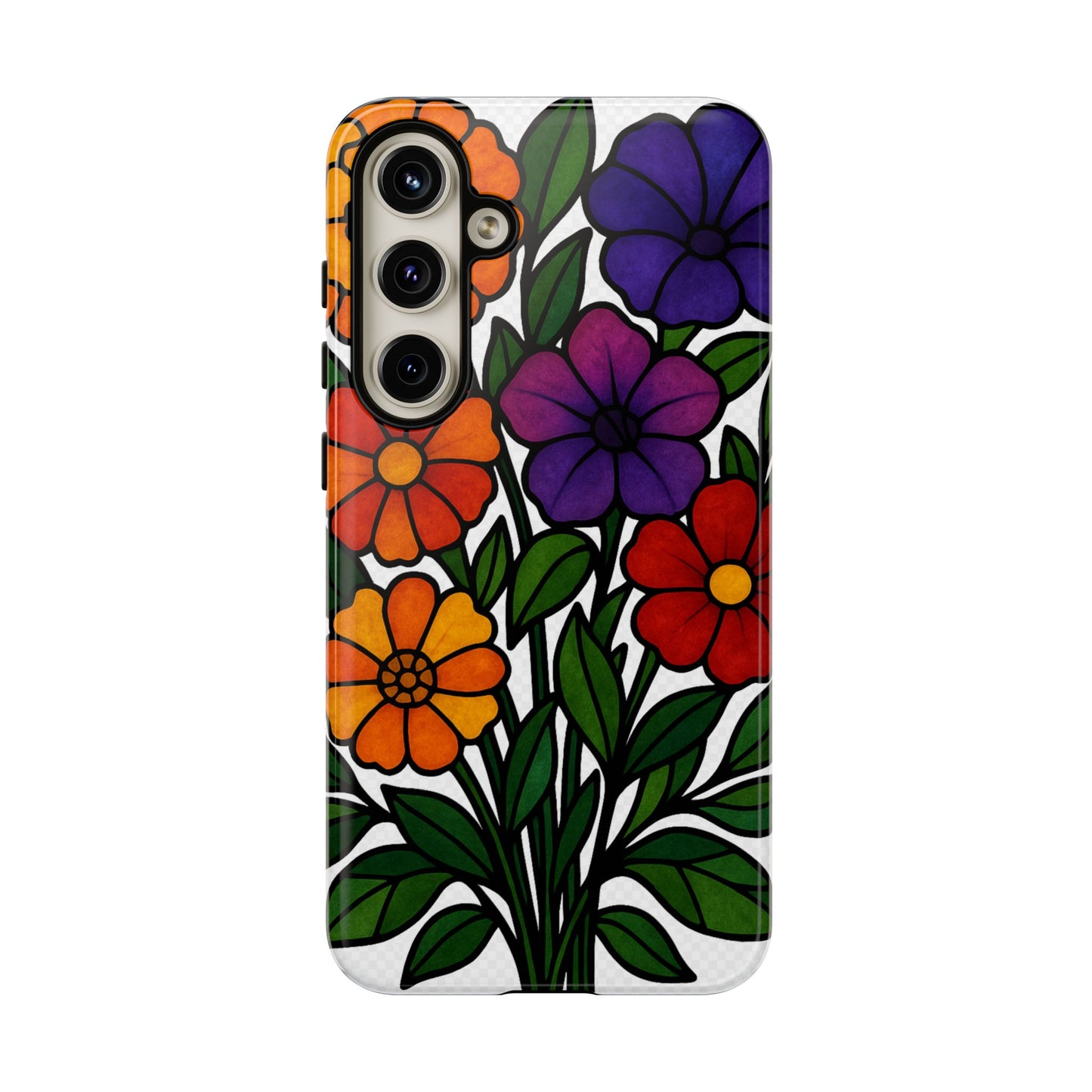 Floral Phone Case, Tough Cases with Colorful Flower Design, Gift for Flower Lovers, Summer Accessories, Trendy Phone Cover