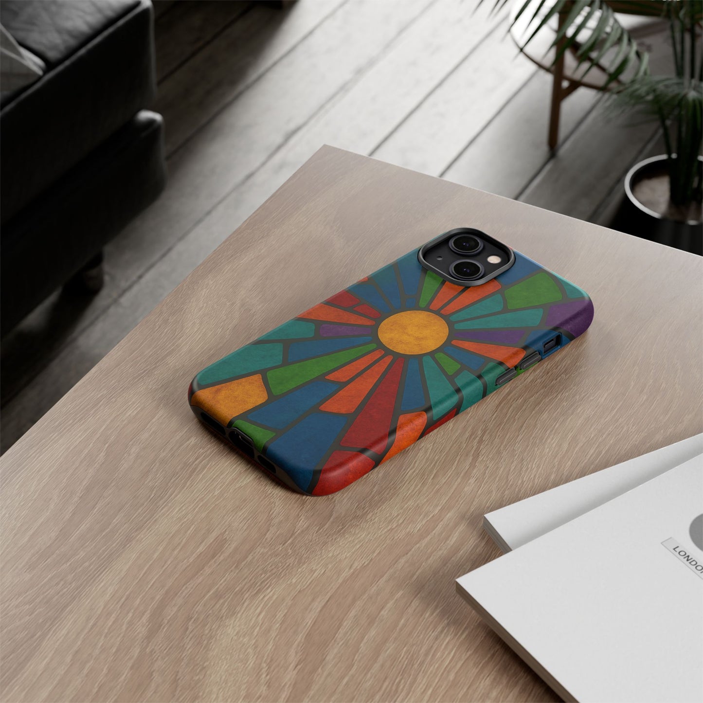 Colorful Stained Glass Phone Case, Tough Cases, Artistic Phone Cover, Vibrant Mobile Accessory, Unique Gift for Art Lovers