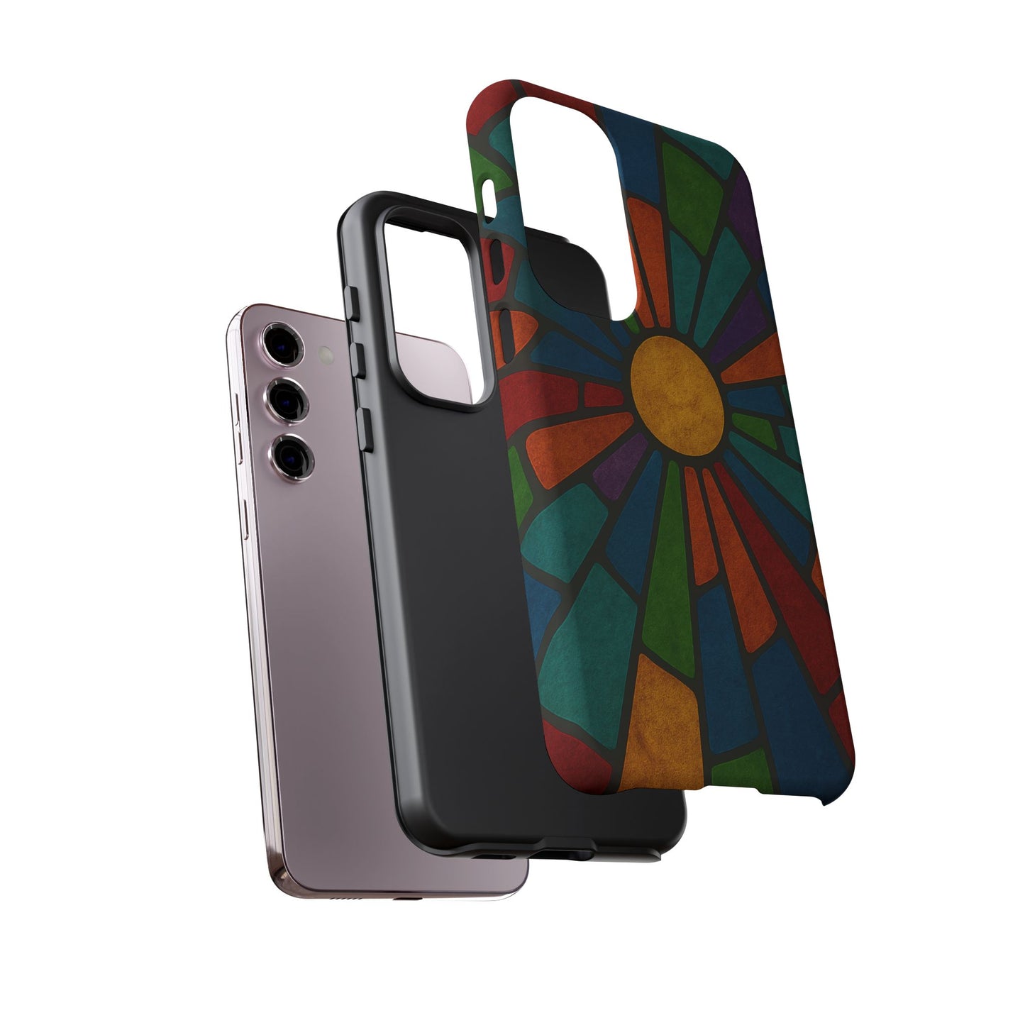 Colorful Stained Glass Phone Case, Tough Cases, Artistic Phone Cover, Vibrant Mobile Accessory, Unique Gift for Art Lovers