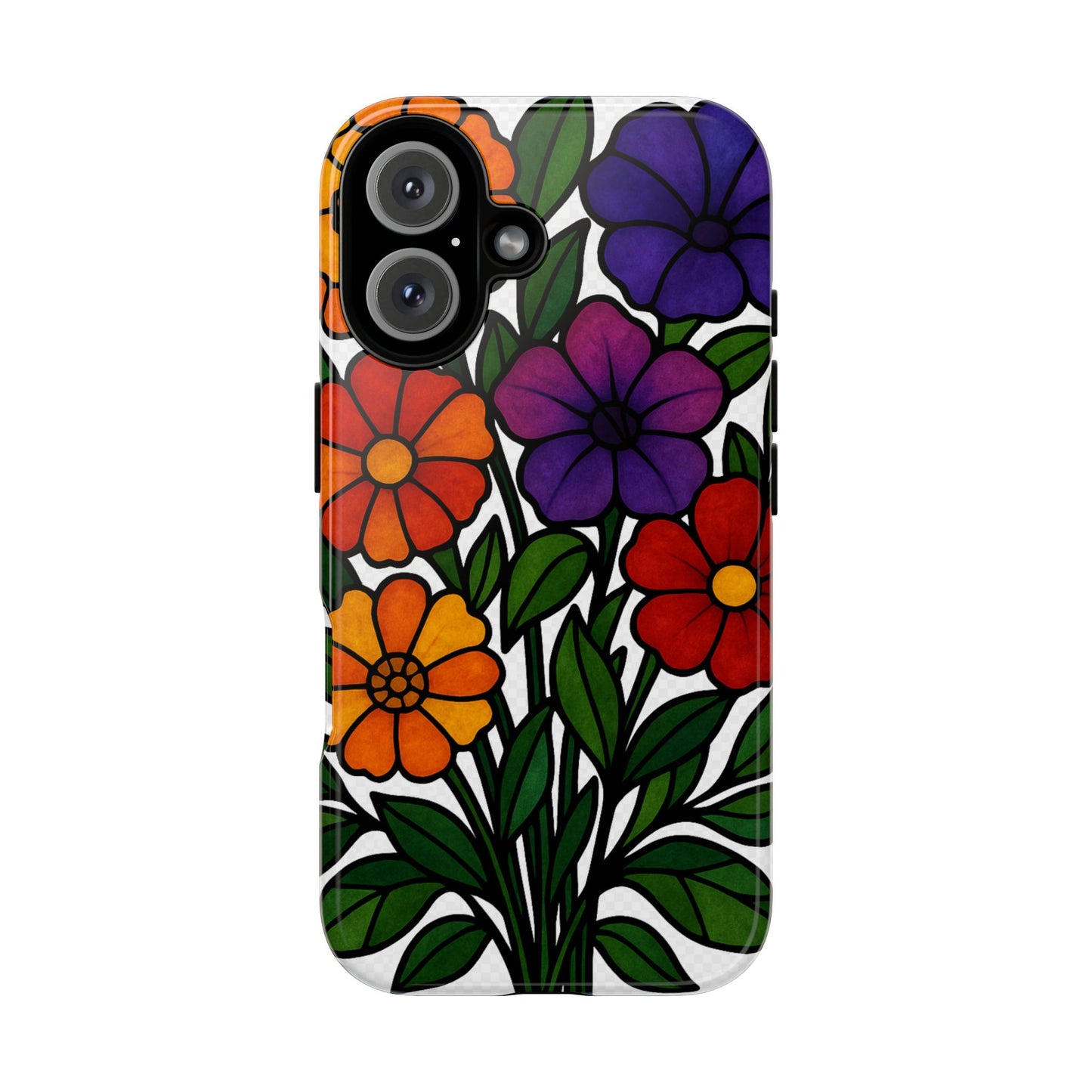 Floral Phone Case, Tough Cases with Colorful Flower Design, Gift for Flower Lovers, Summer Accessories, Trendy Phone Cover