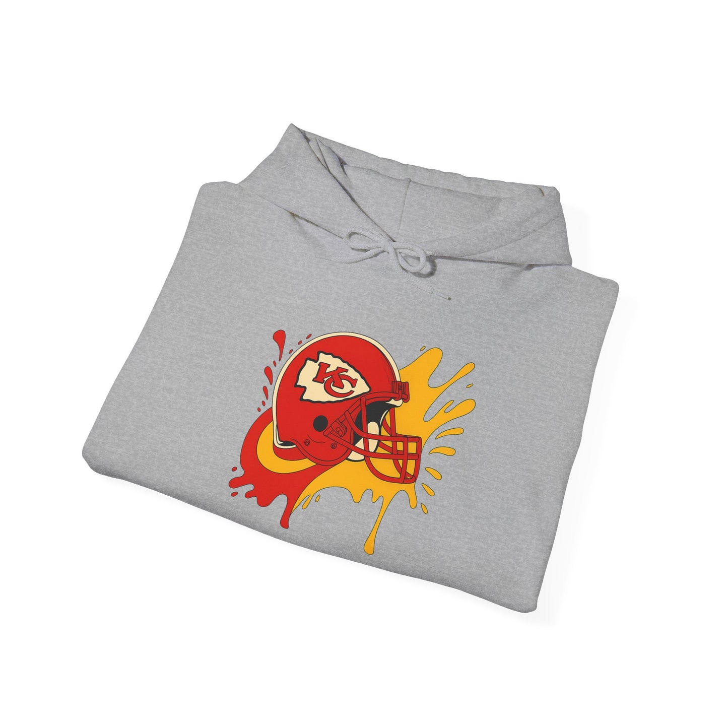 Sporty Graffiti Hoodie for Chiefs Fans, Versatile Streetwear, Perfect Gift for Game Day, Fashionable Fall Layer, Unisex Heavy Blend