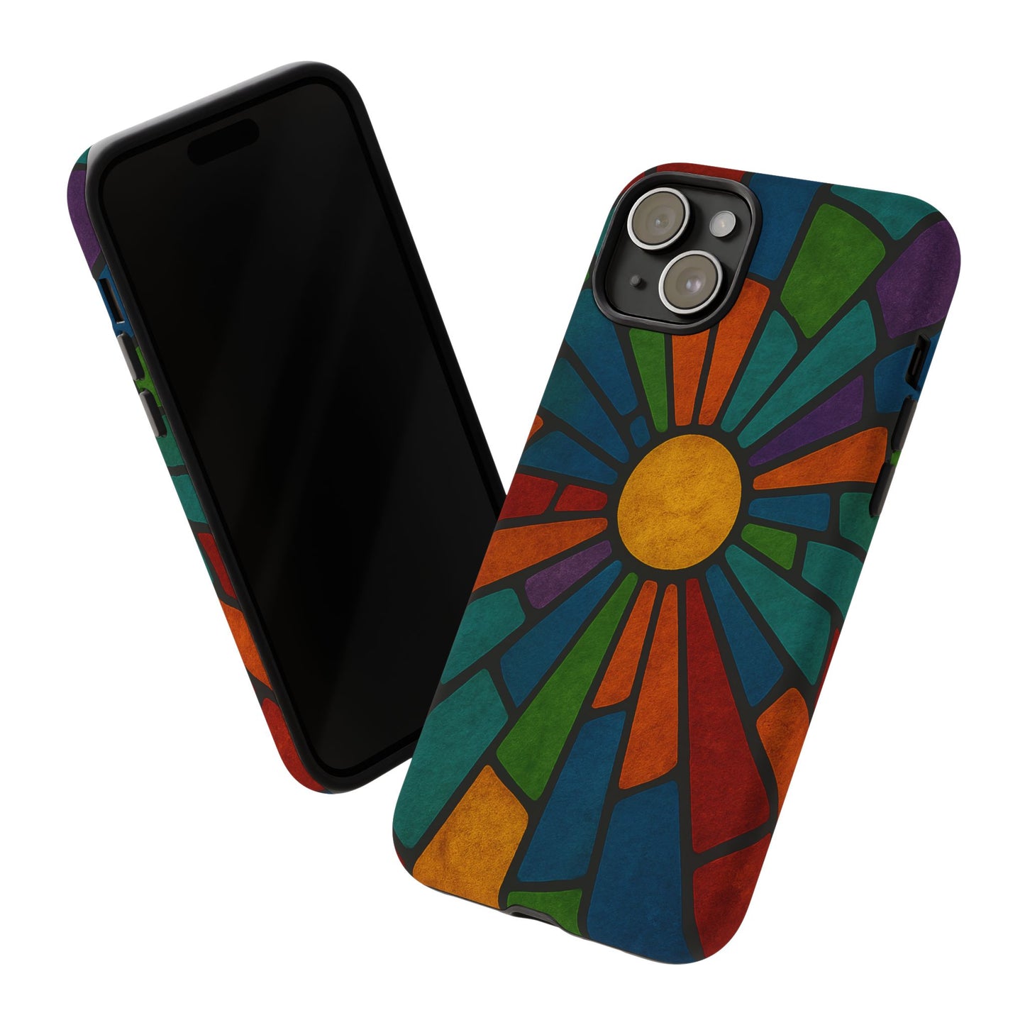 Colorful Stained Glass Phone Case, Tough Cases, Artistic Phone Cover, Vibrant Mobile Accessory, Unique Gift for Art Lovers