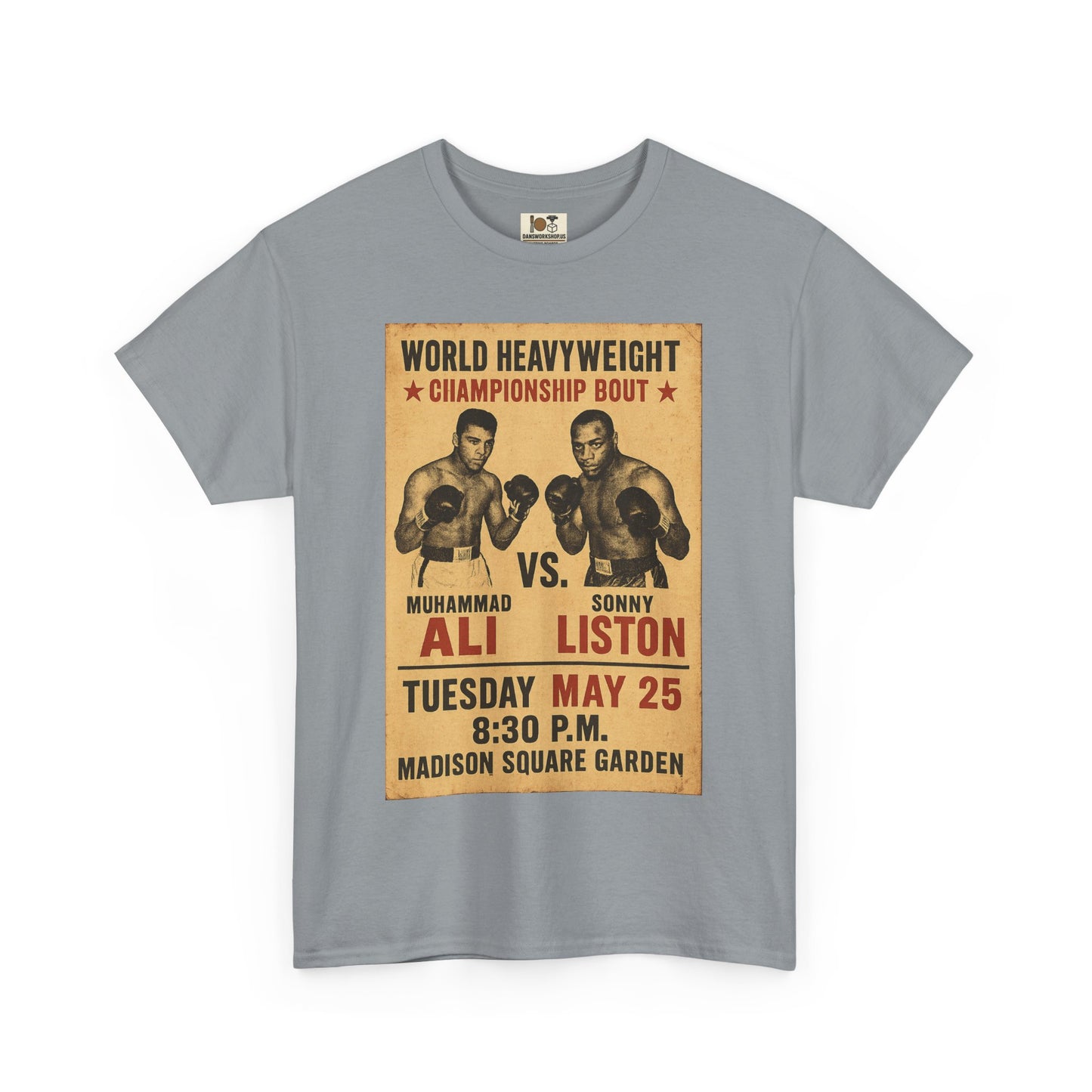 Vintage Boxing Tee, Retro Fight Shirt, Unisex Heavy Cotton Tee, Gift for Sports Fans, Athletics Apparel, Classic Graphic Tee
