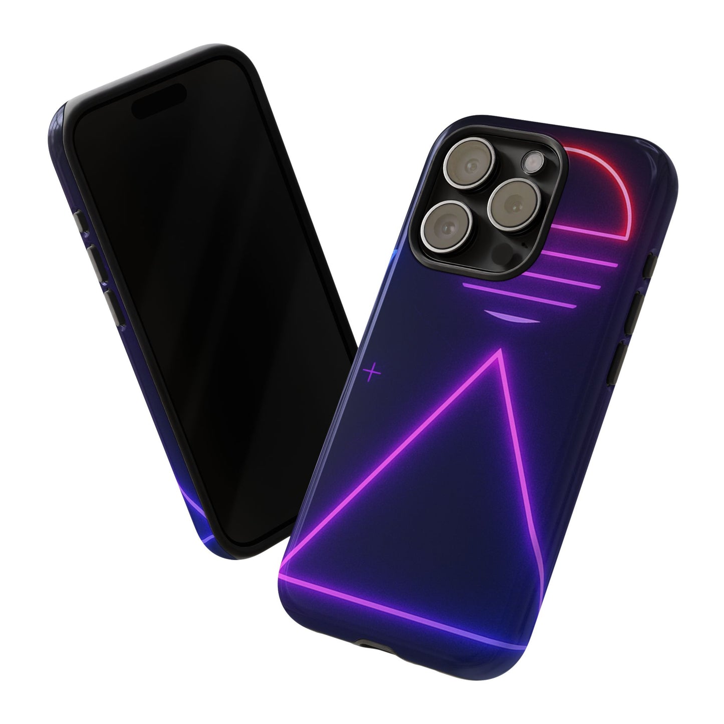 Retro Neon Phone Case, Tough Cases for iPhone, 80s Aesthetic Phone Cover, Abstract Neon Design, Gift for Tech Lovers