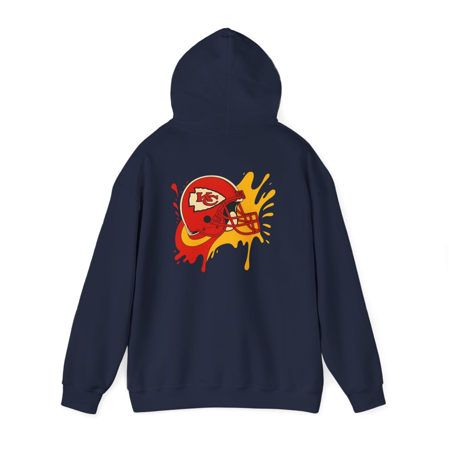 Sporty Graffiti Hoodie for Chiefs Fans, Versatile Streetwear, Perfect Gift for Game Day, Fashionable Fall Layer, Unisex Heavy Blend