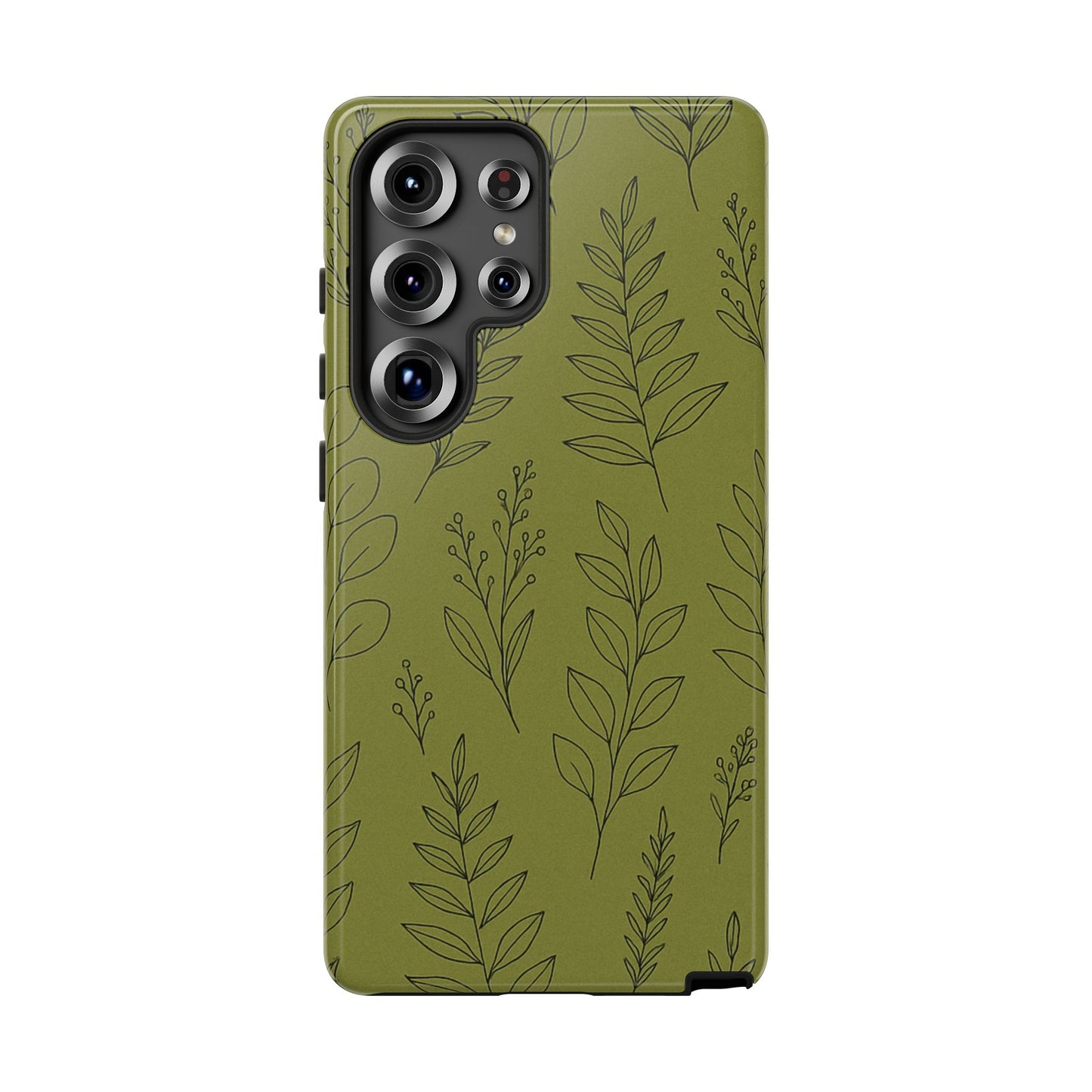 Stylish Phone Case, Botanical Design, Tough Phone Cover, Green Floral Case, Nature Inspired Gift, Eco-Friendly Accessory