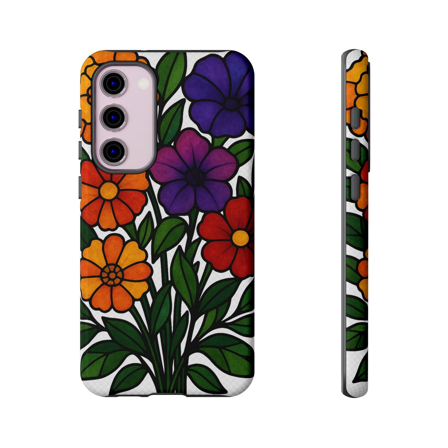 Floral Phone Case, Tough Cases with Colorful Flower Design, Gift for Flower Lovers, Summer Accessories, Trendy Phone Cover
