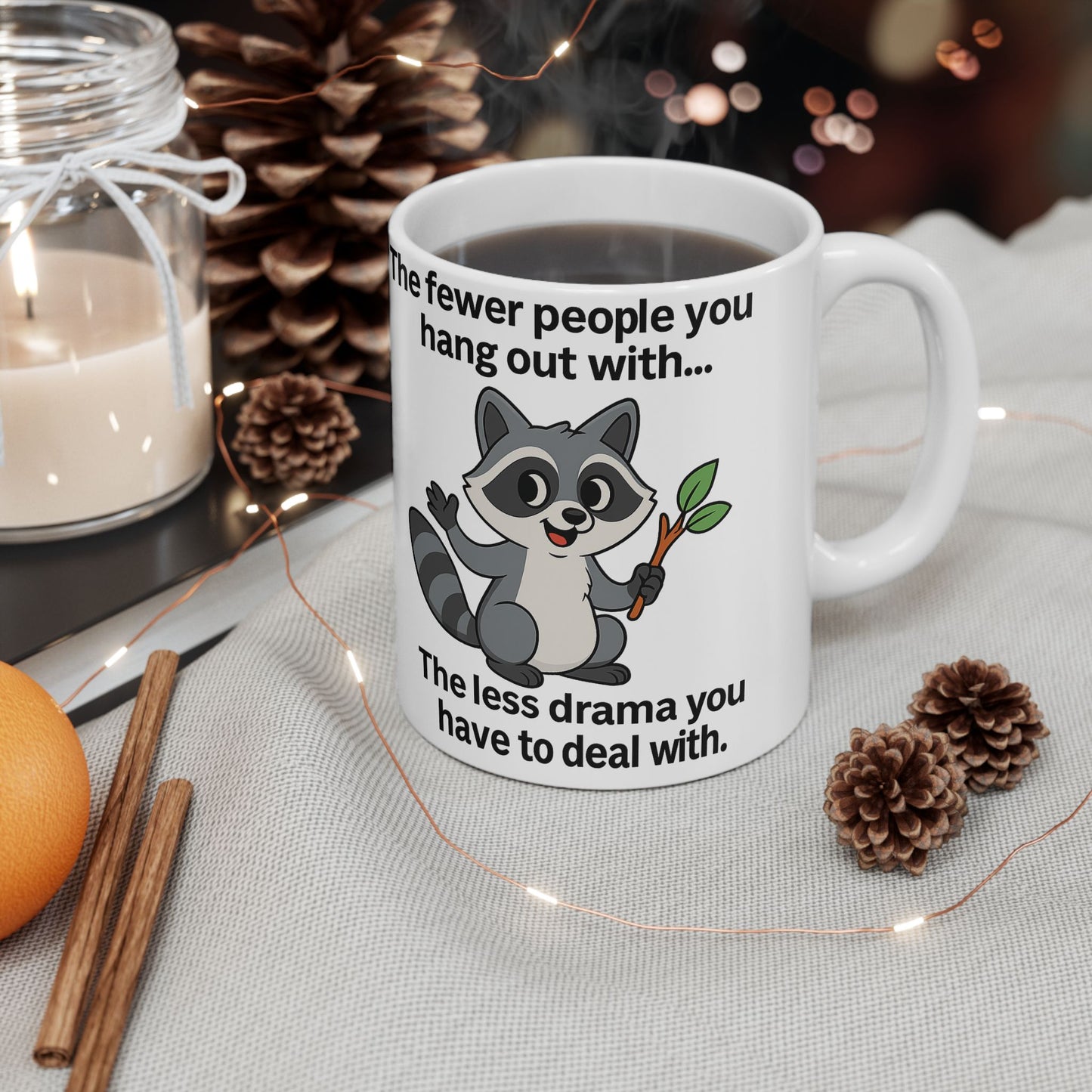 Punny Panda Ceramic Mug - 11oz & 15oz, Cute Animal Gifts, Funny Coffee Mug, Humor for Friends, Office Mug, Unique Tea Cup, raccoon