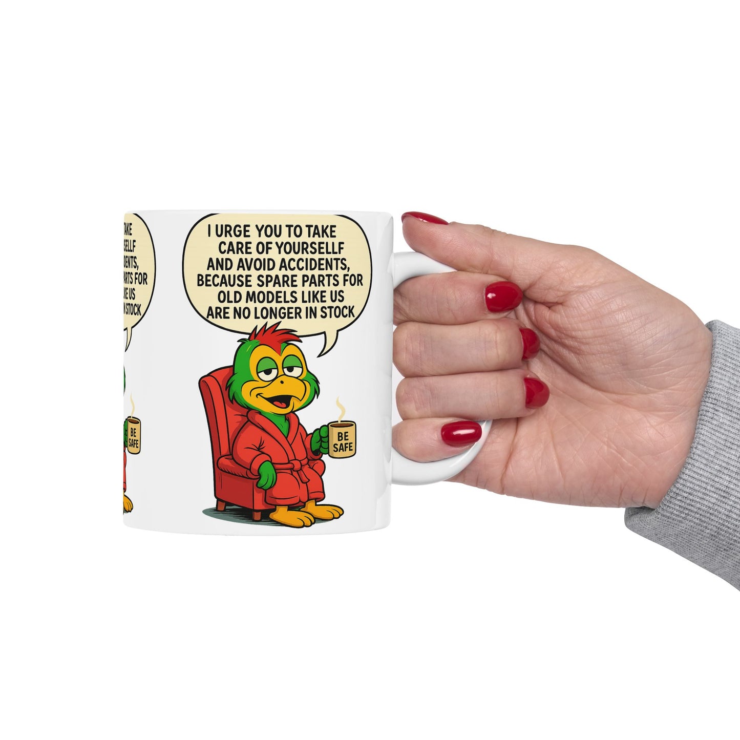 Funny Ceramic Mug with Quirky Cartoon, Coffee Cup, Gift for Friends, Humor Mug, Birthday Present, Unique Gift