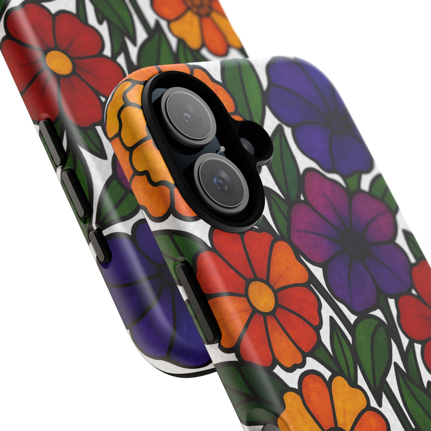 Floral Phone Case, Tough Cases with Colorful Flower Design, Gift for Flower Lovers, Summer Accessories, Trendy Phone Cover