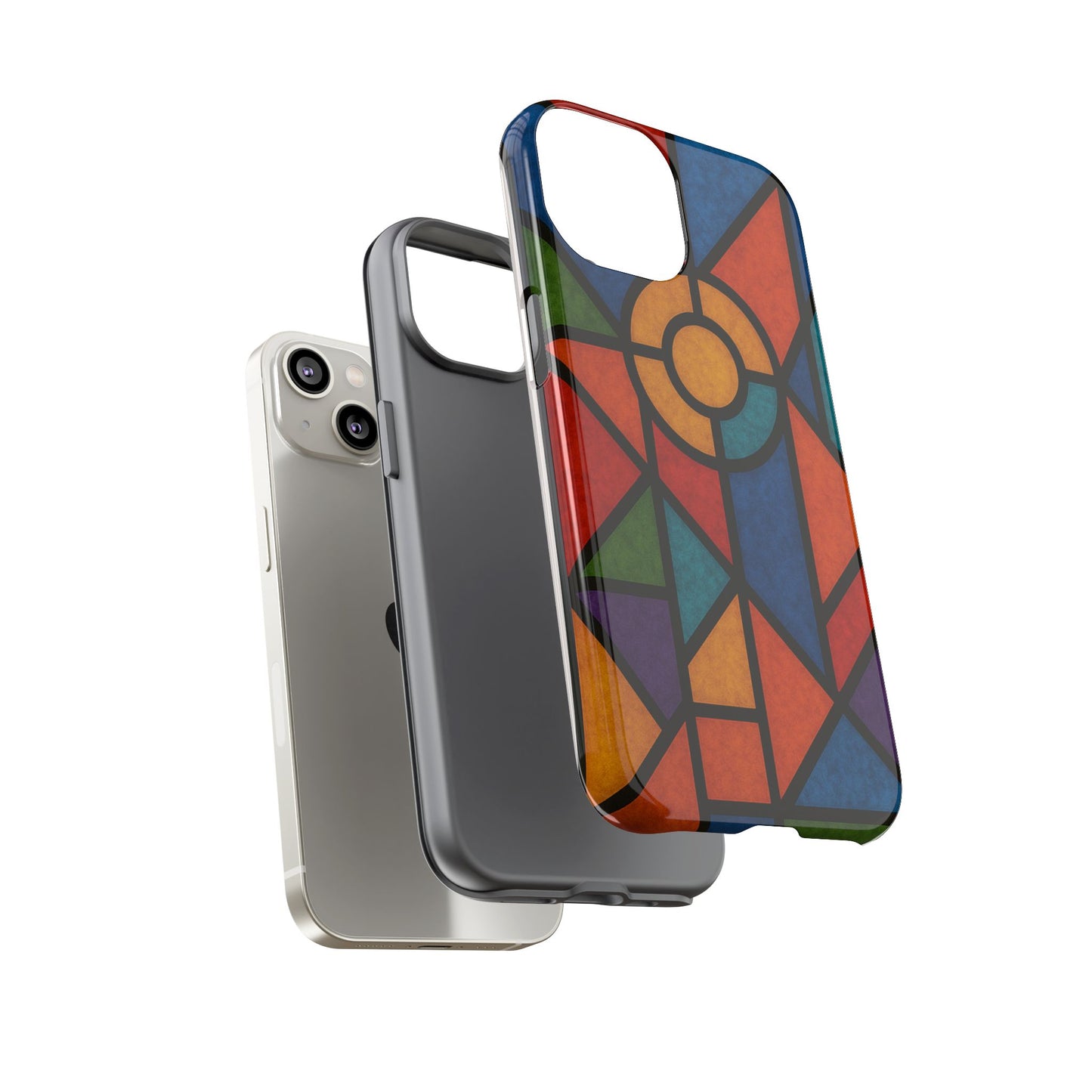 Colorful Stained Glass Phone Case, Artistic Phone Cover, Vibrant Protective Case, Unique Gift for Art Lovers, Stylish Smartphone Accessory